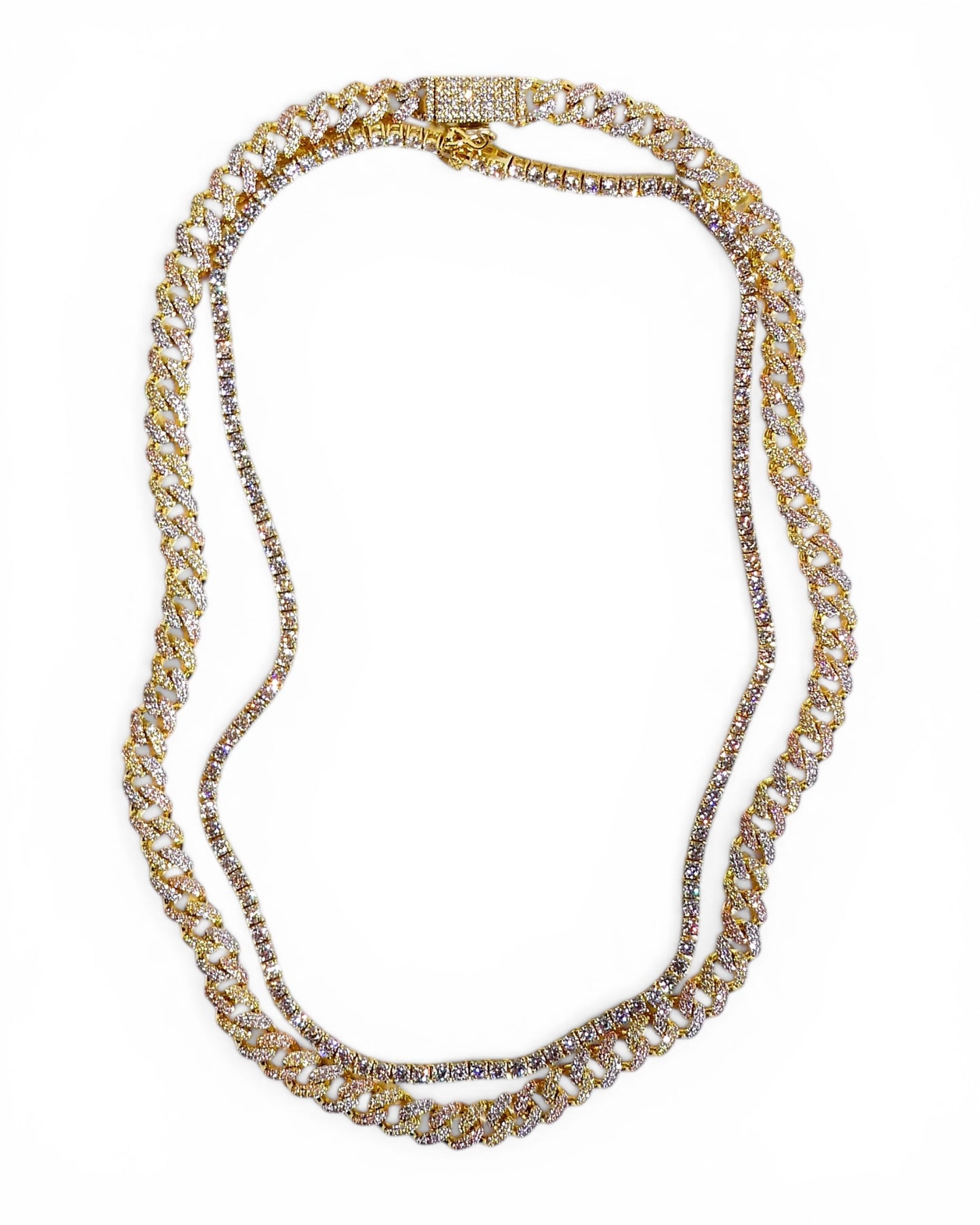 Gold Crystal Tennis Necklace