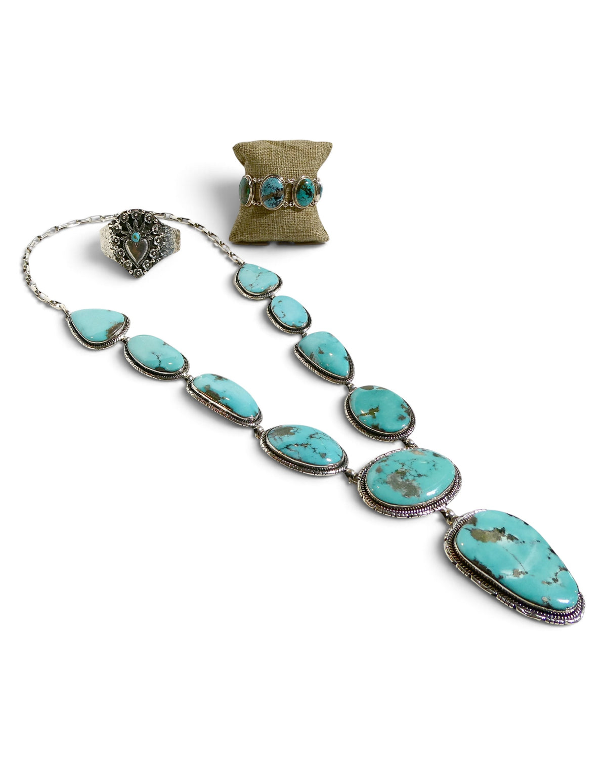 Natural Turquoise Sterling Silver Y-Drop Necklace