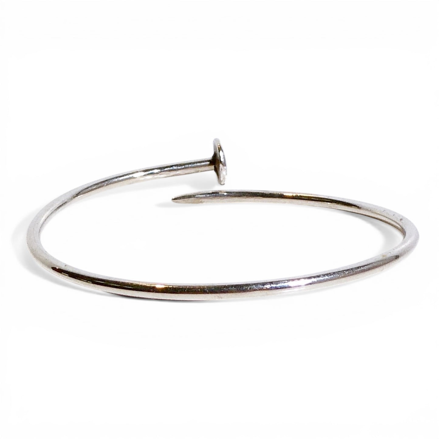 Nail Bangle Bracelet in Sterling Silver