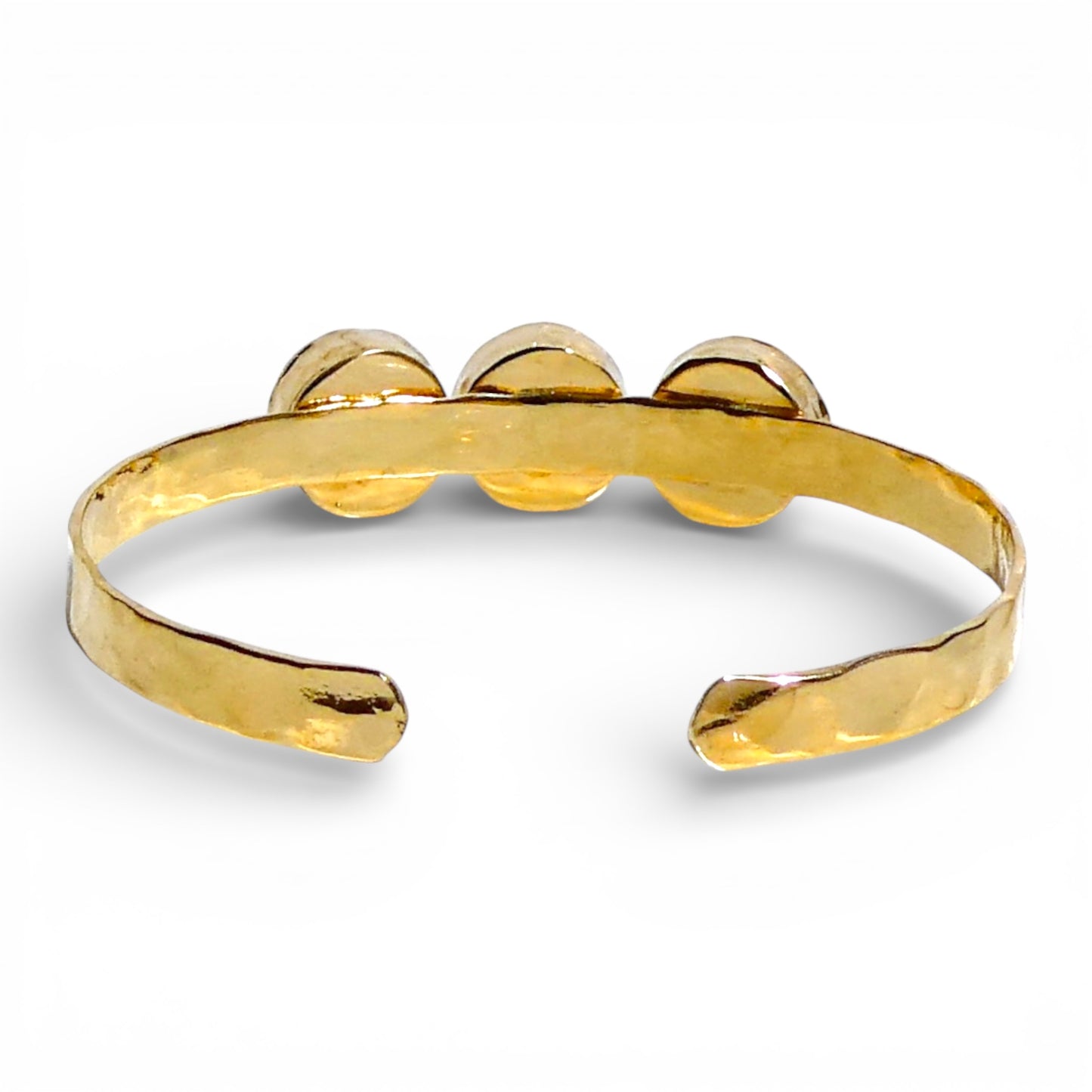 Amazonite Three Stone Hammered Cuff Bracelet