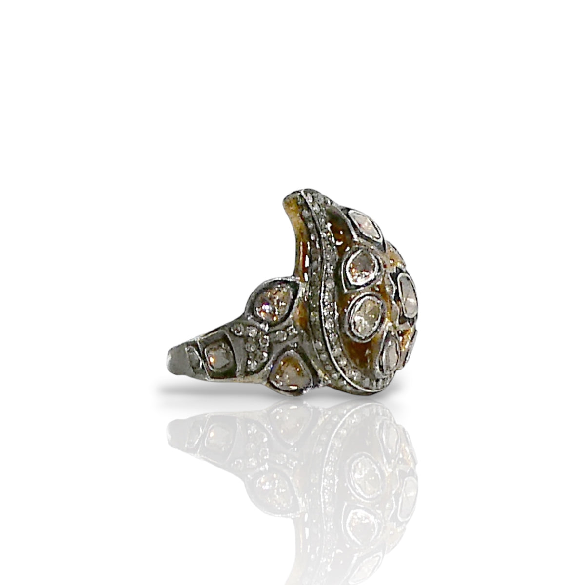 Paisley Sliced Diamond Statement Ring