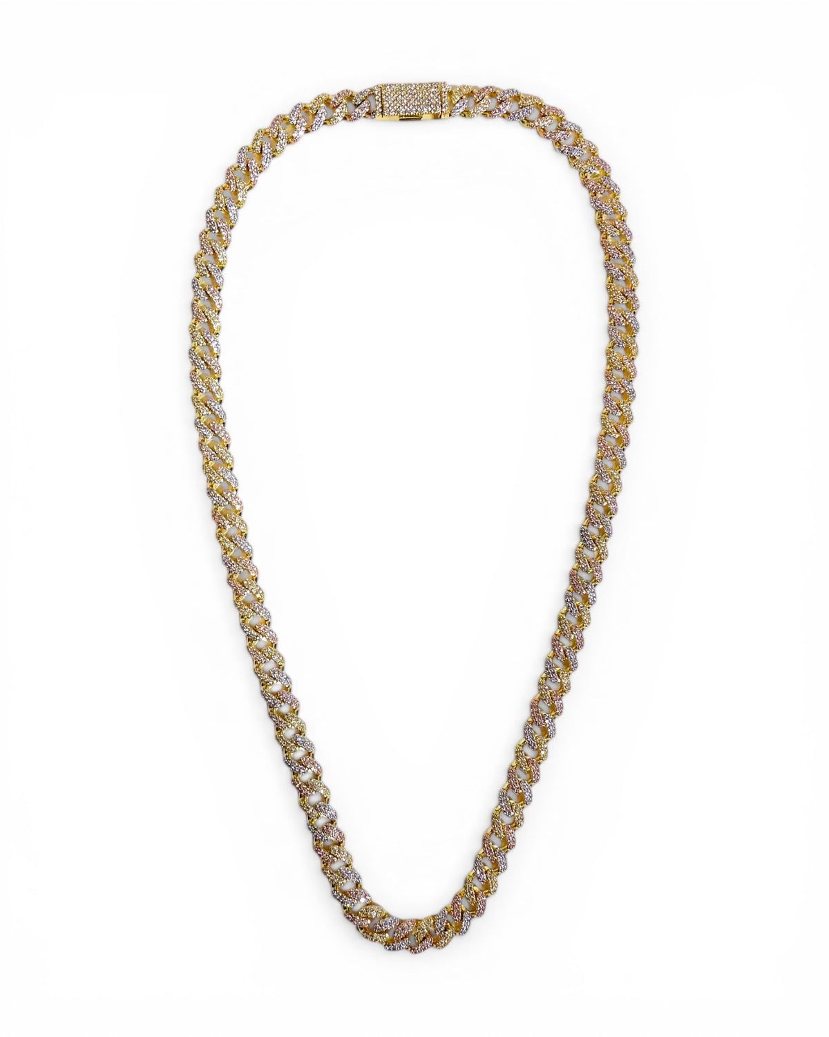 Gold Pavé Crystal Cuban Chain Necklace