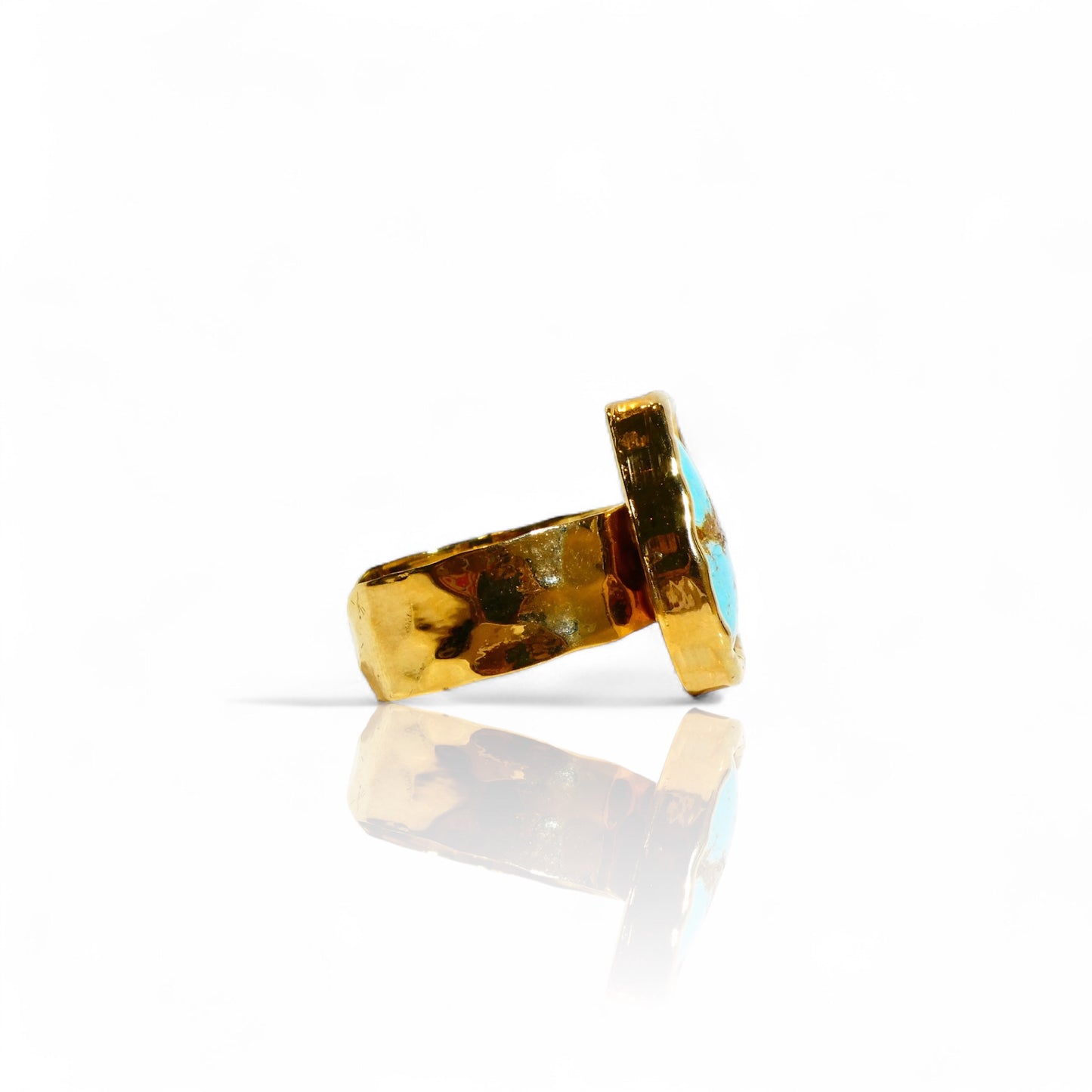 Small Pear Natural Turquoise Ring