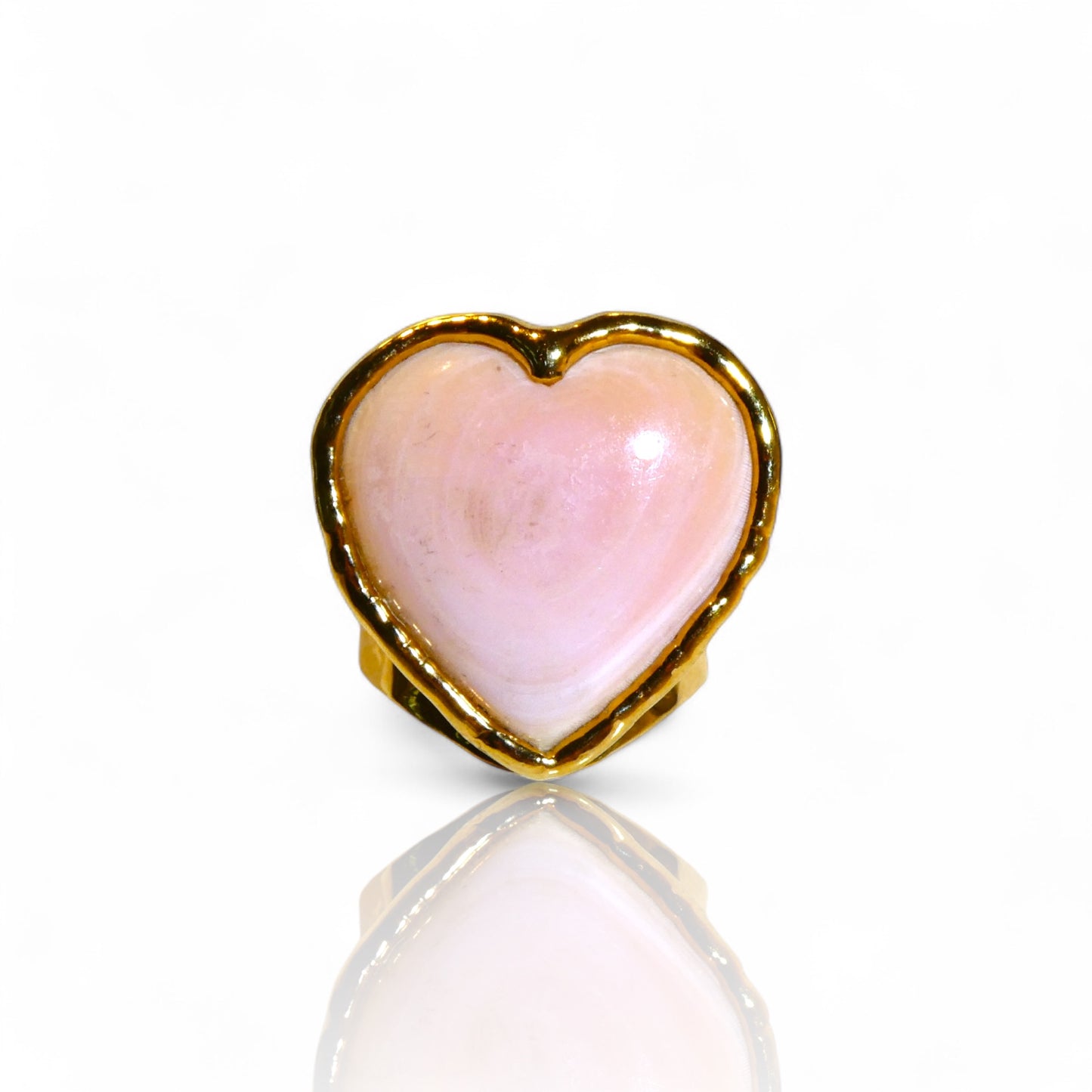 Pink Opal Heart Ring