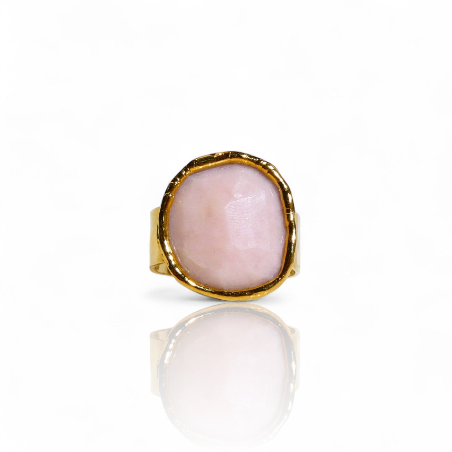 Small Round Rose Quartz Ring