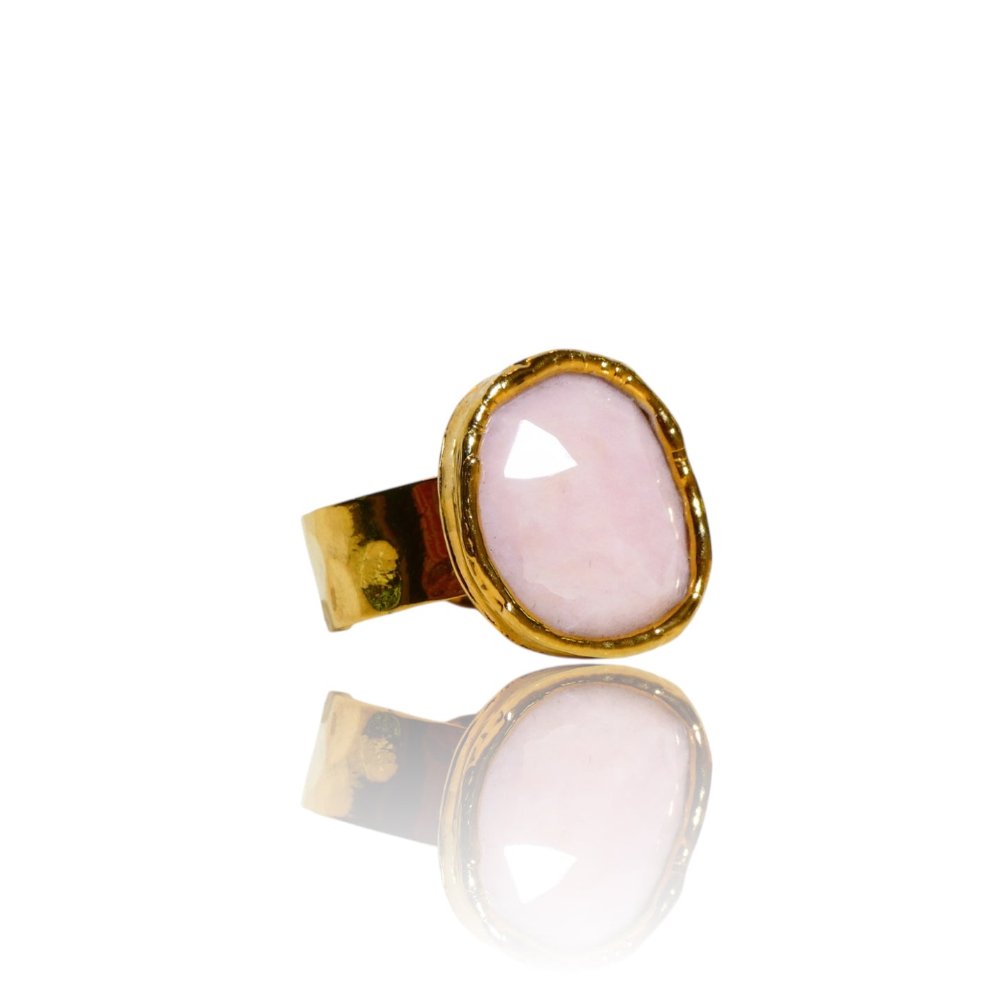 Small Round Rose Quartz Ring