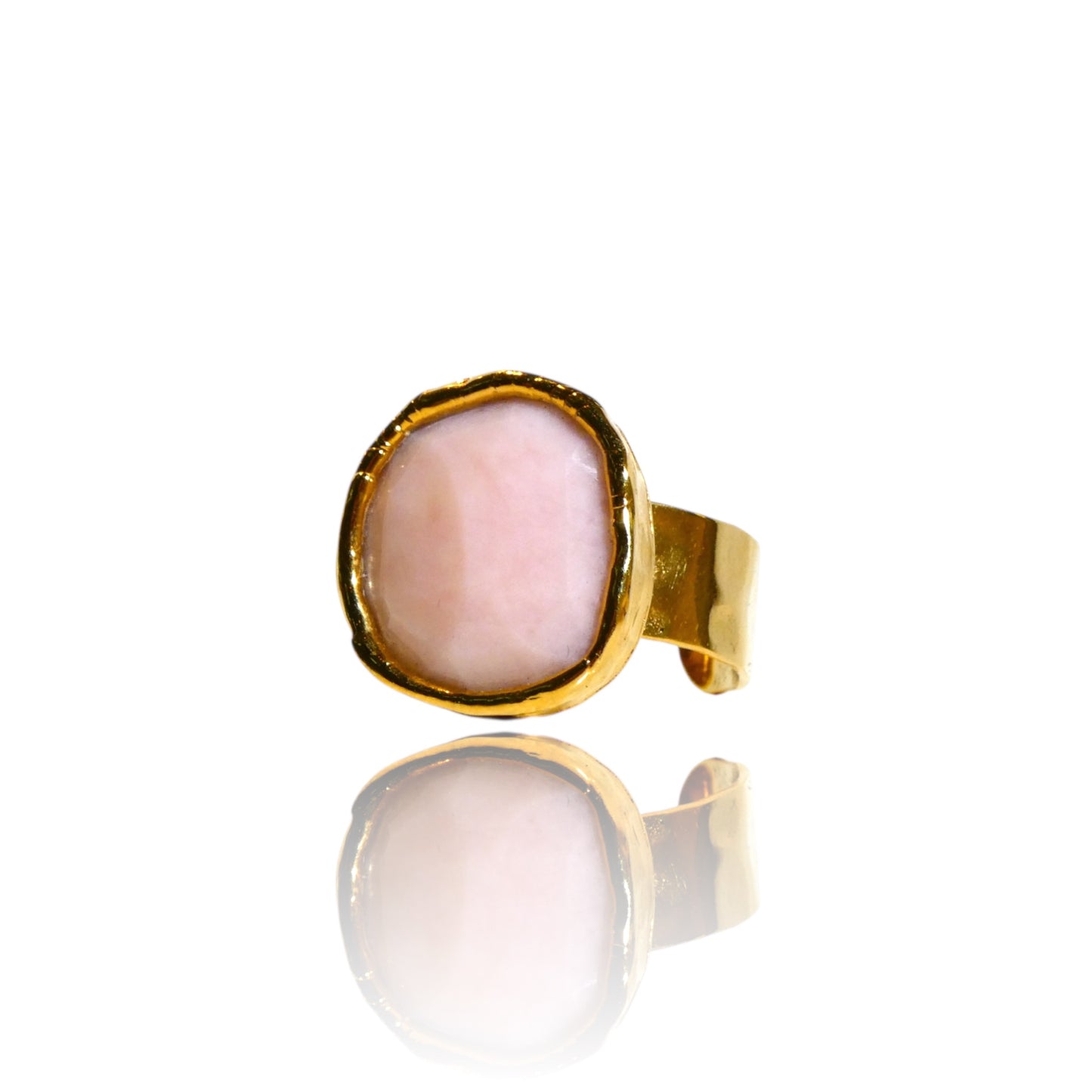 Small Round Rose Quartz Ring