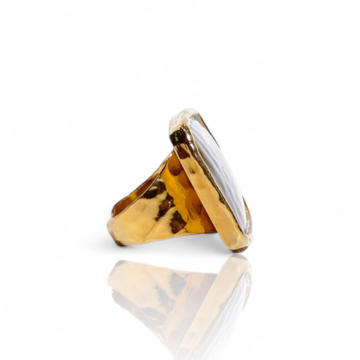 Square Botswana Agate Ring