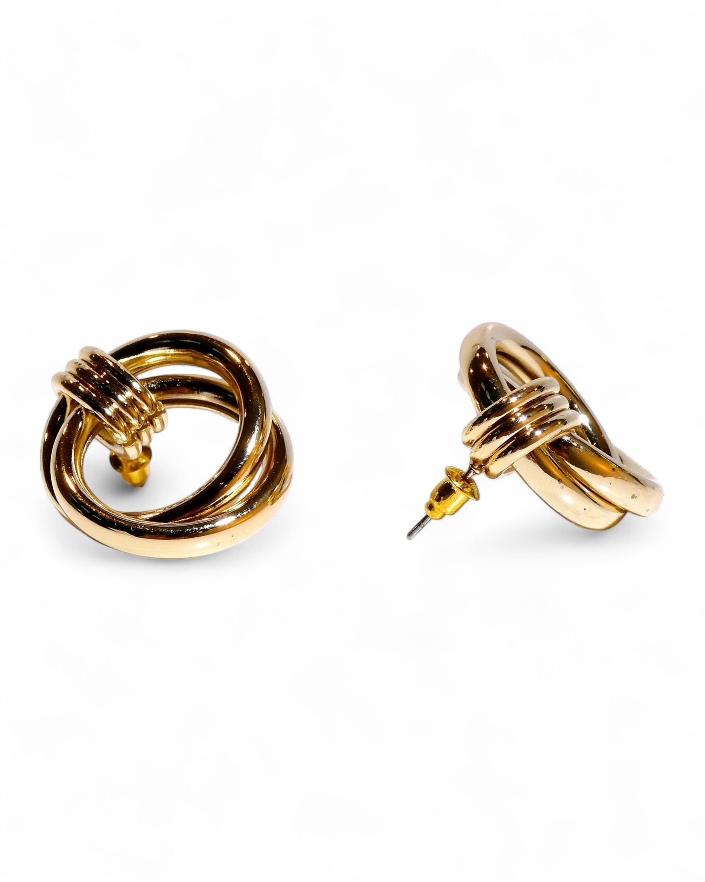 Gold Interlocking Hoop Earrings