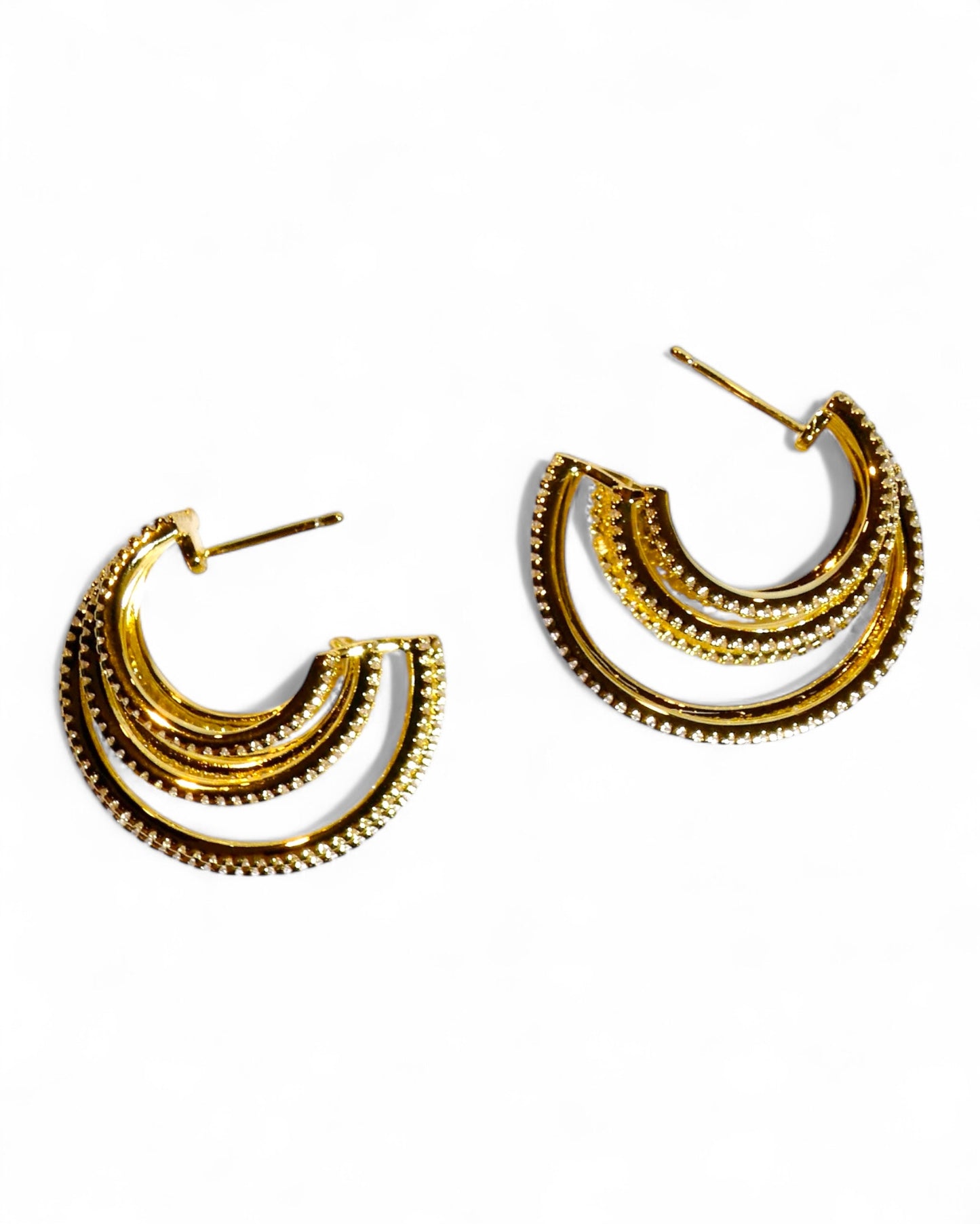 Layered Pavé Crystal Hoop Earrings