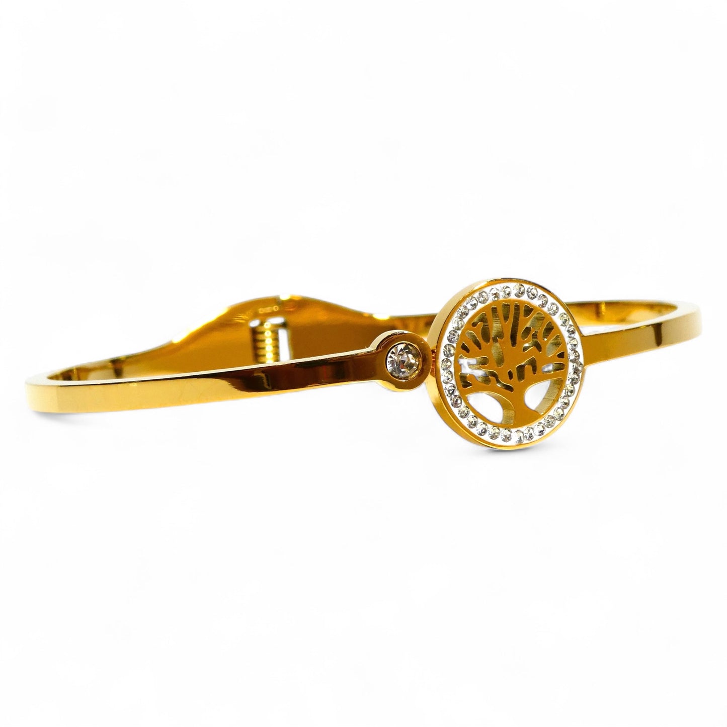 Gold & Crystal Hinged Stacking Bracelets