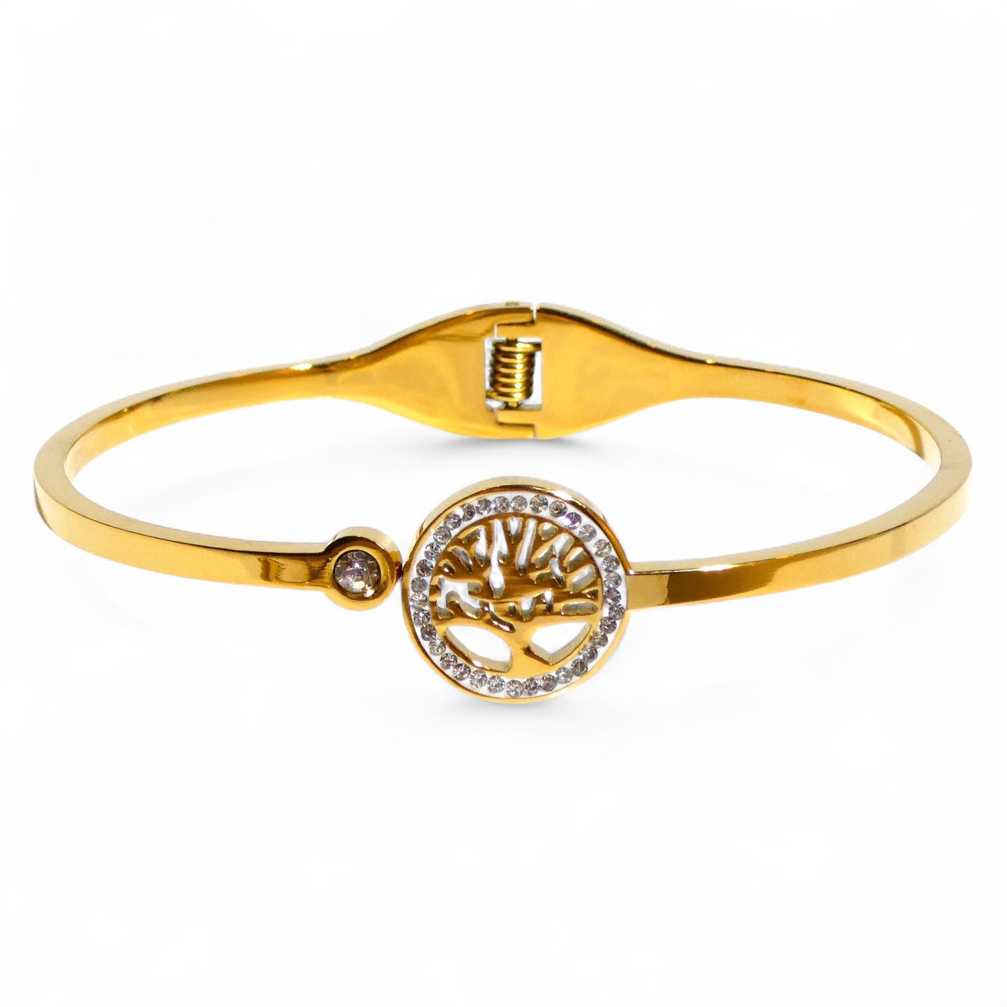 Gold & Crystal Hinged Stacking Bracelets