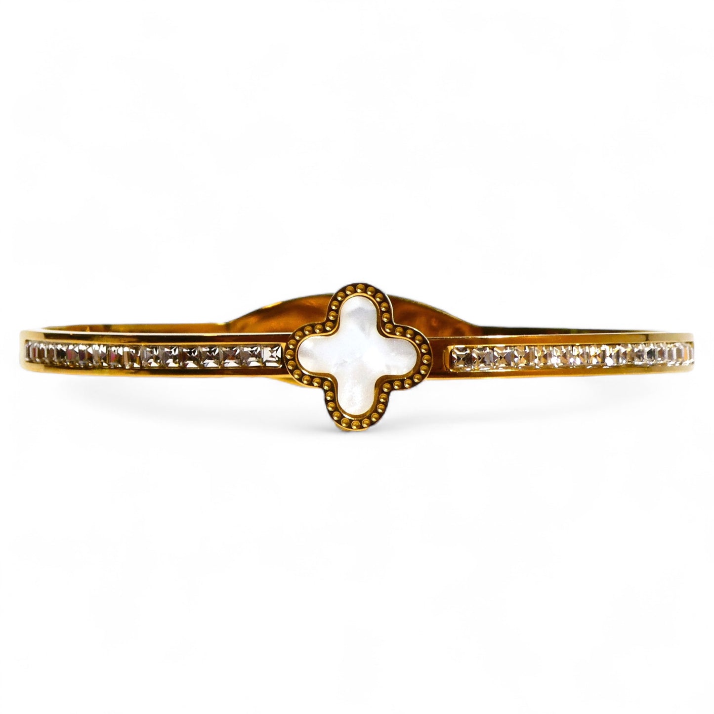 Gold & Crystal Hinged Stacking Bracelets