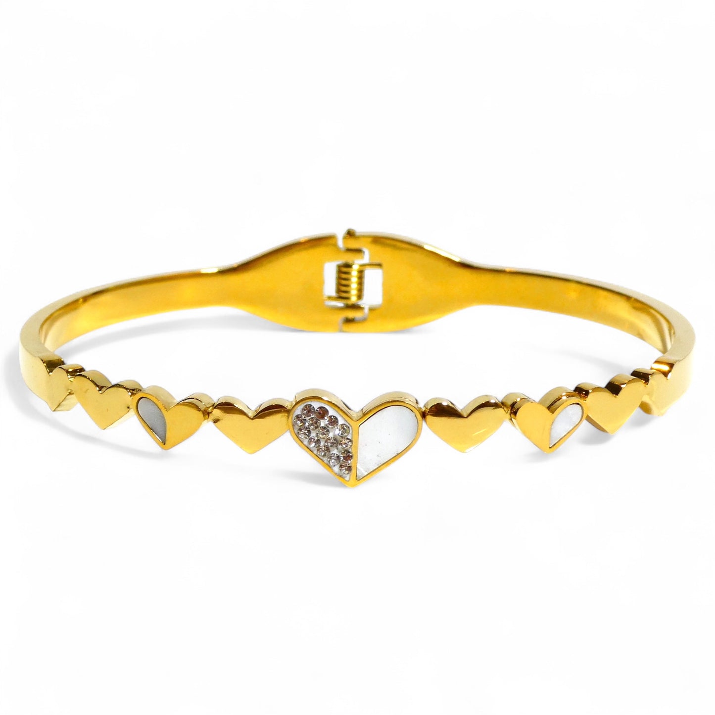 Gold & Crystal Hinged Stacking Bracelets