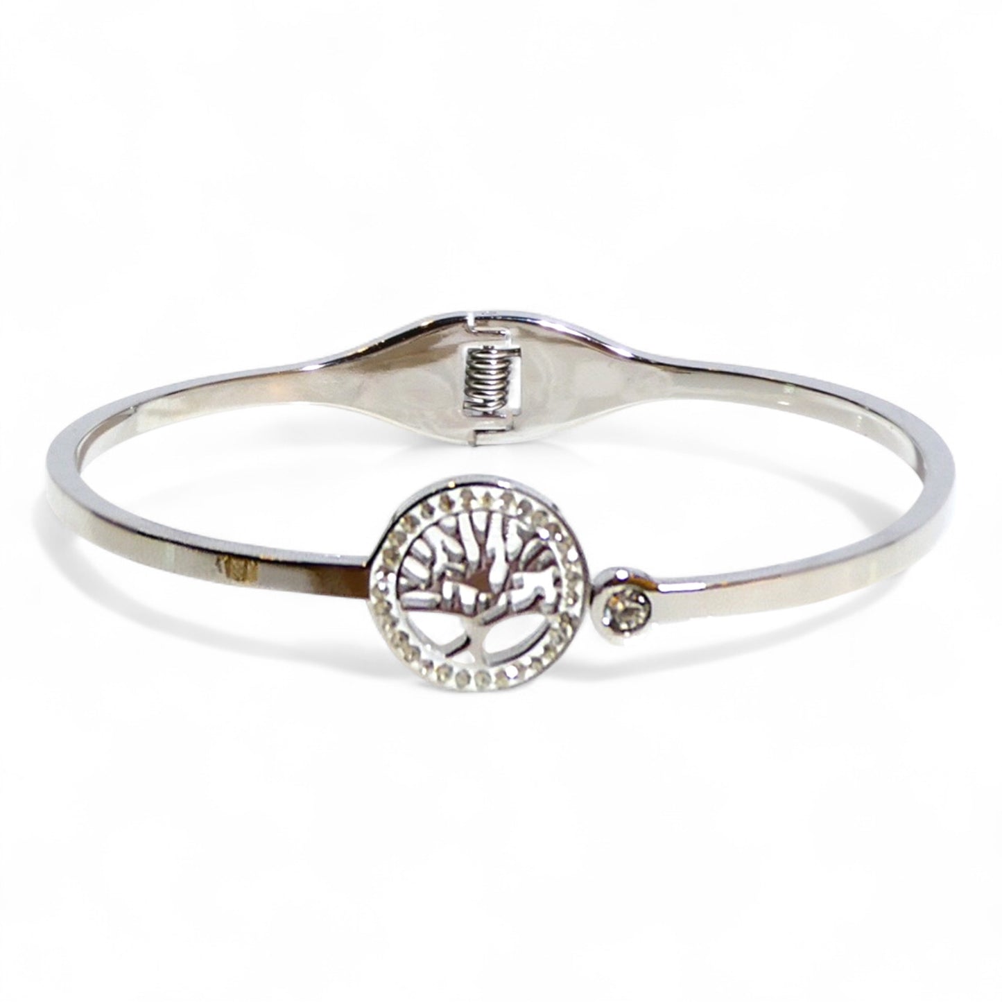 Silver & Crystal Hinged Stacking Bracelets