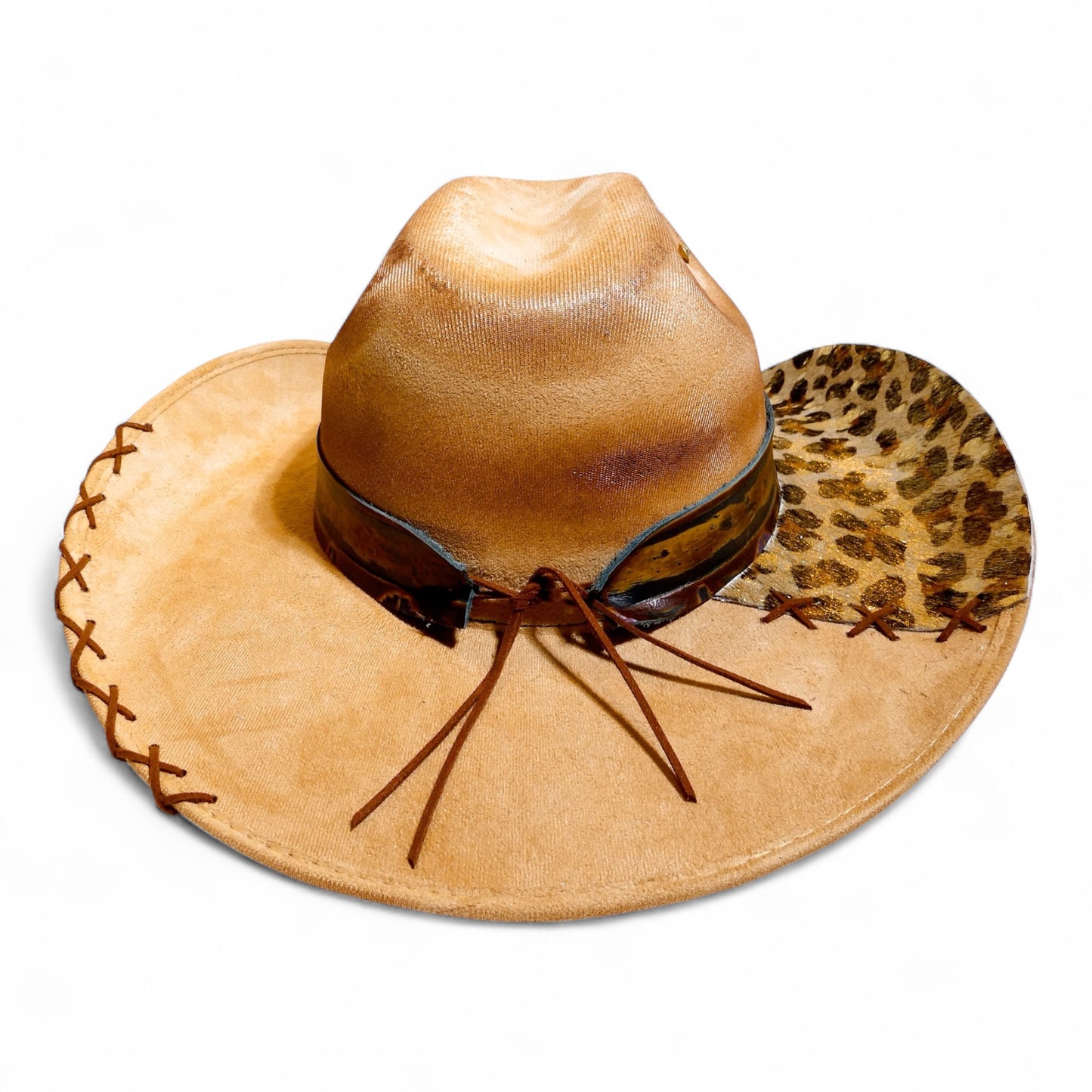 Leopard Print Cowboy Hat in Tan