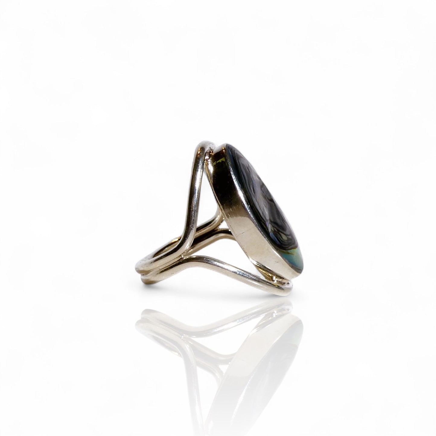 Sterling Silver 925 Abalone Shell Ring