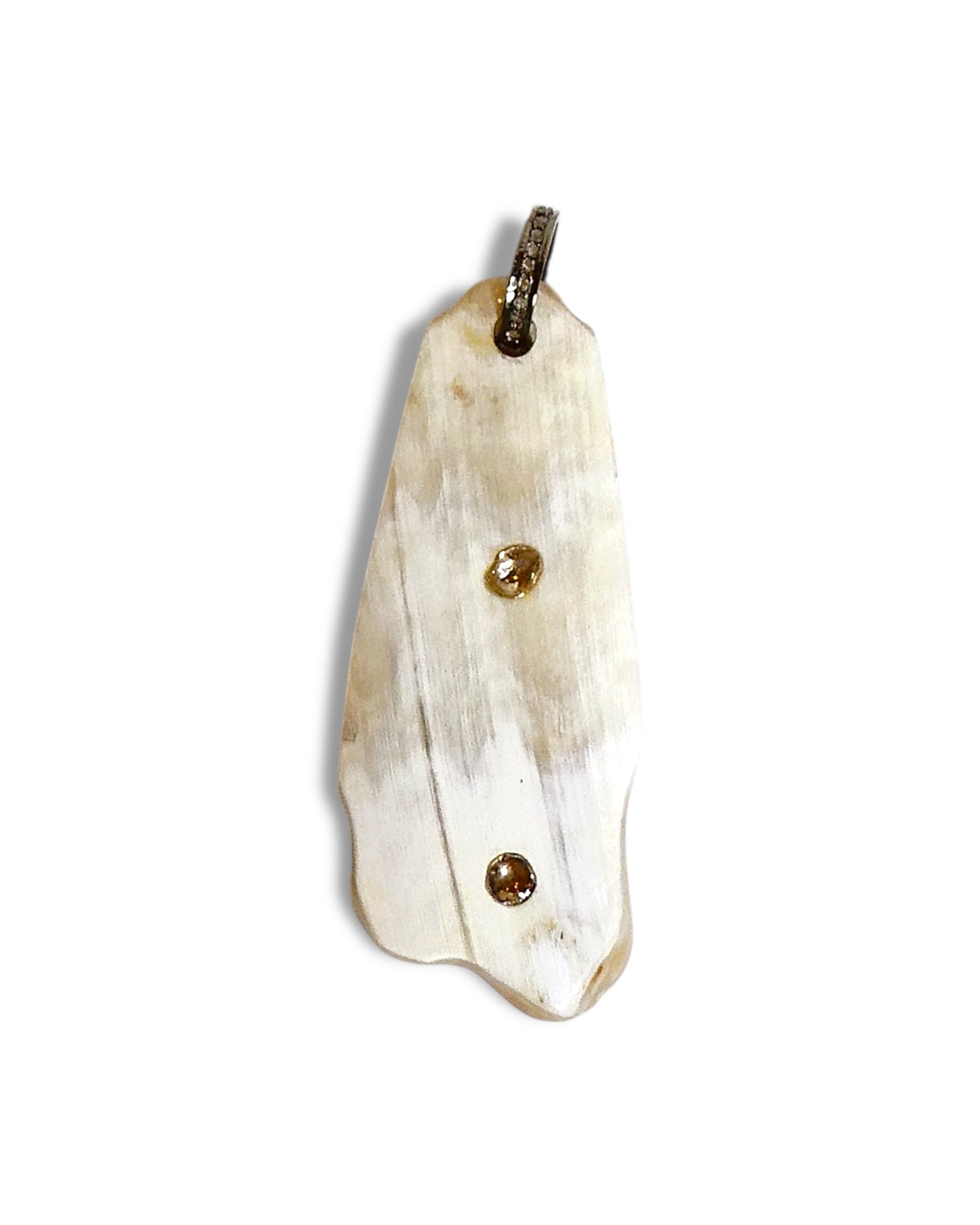 Horn and Sliced Diamond Pendant