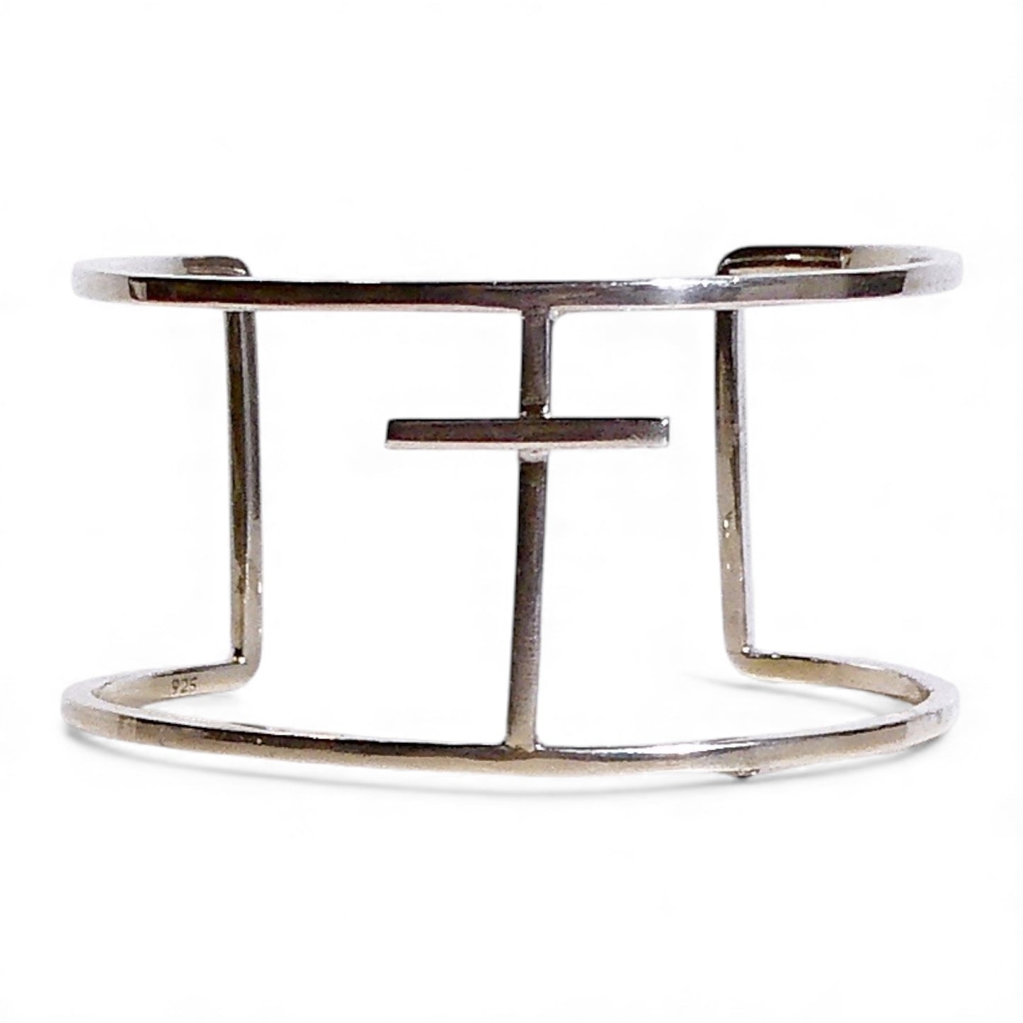 Silver Cross Cuff Bracelet