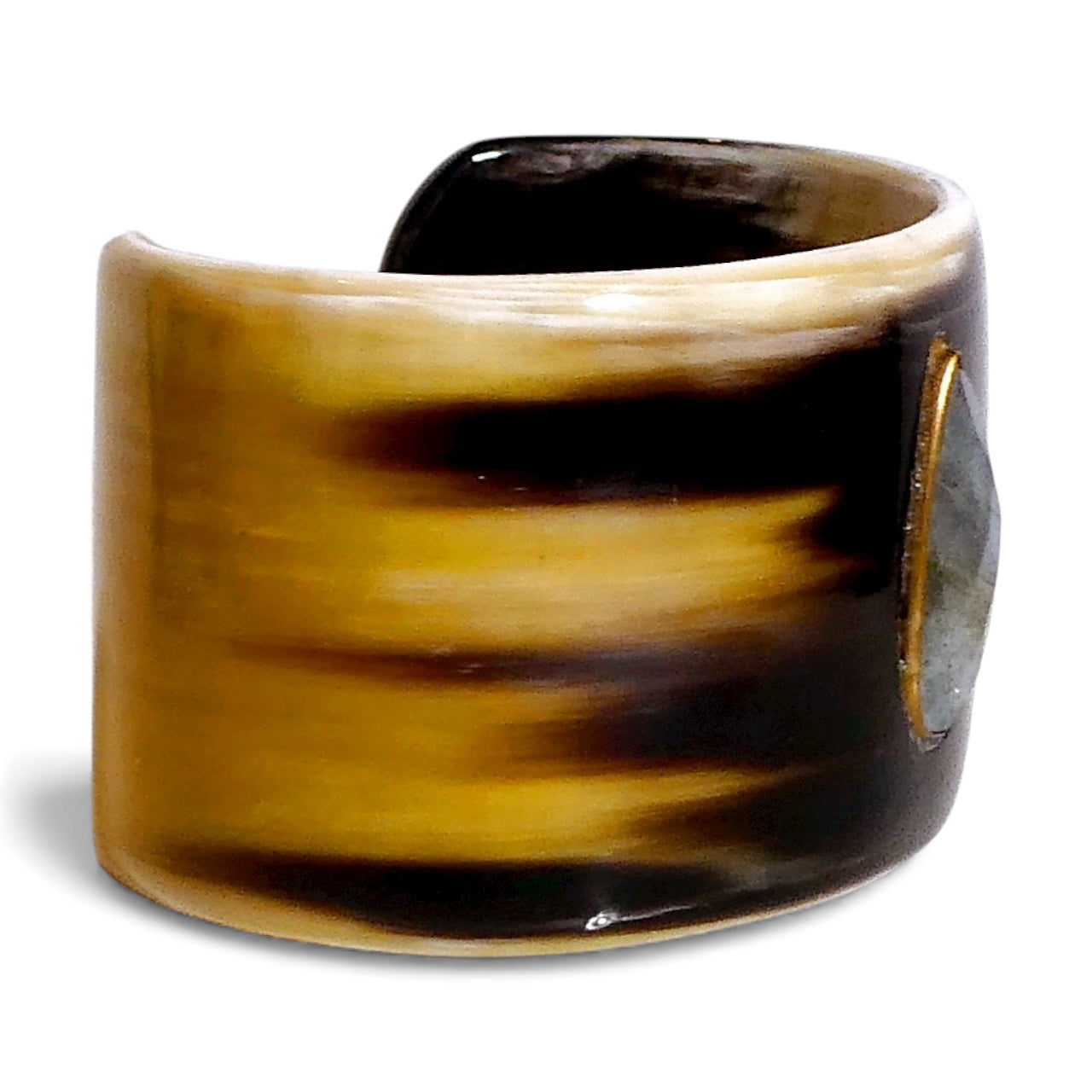 Wide Horn Cuff with Labradorite Gemstone