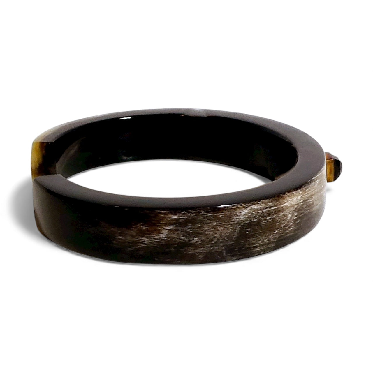 Thin Horn Bangle with Gemstone