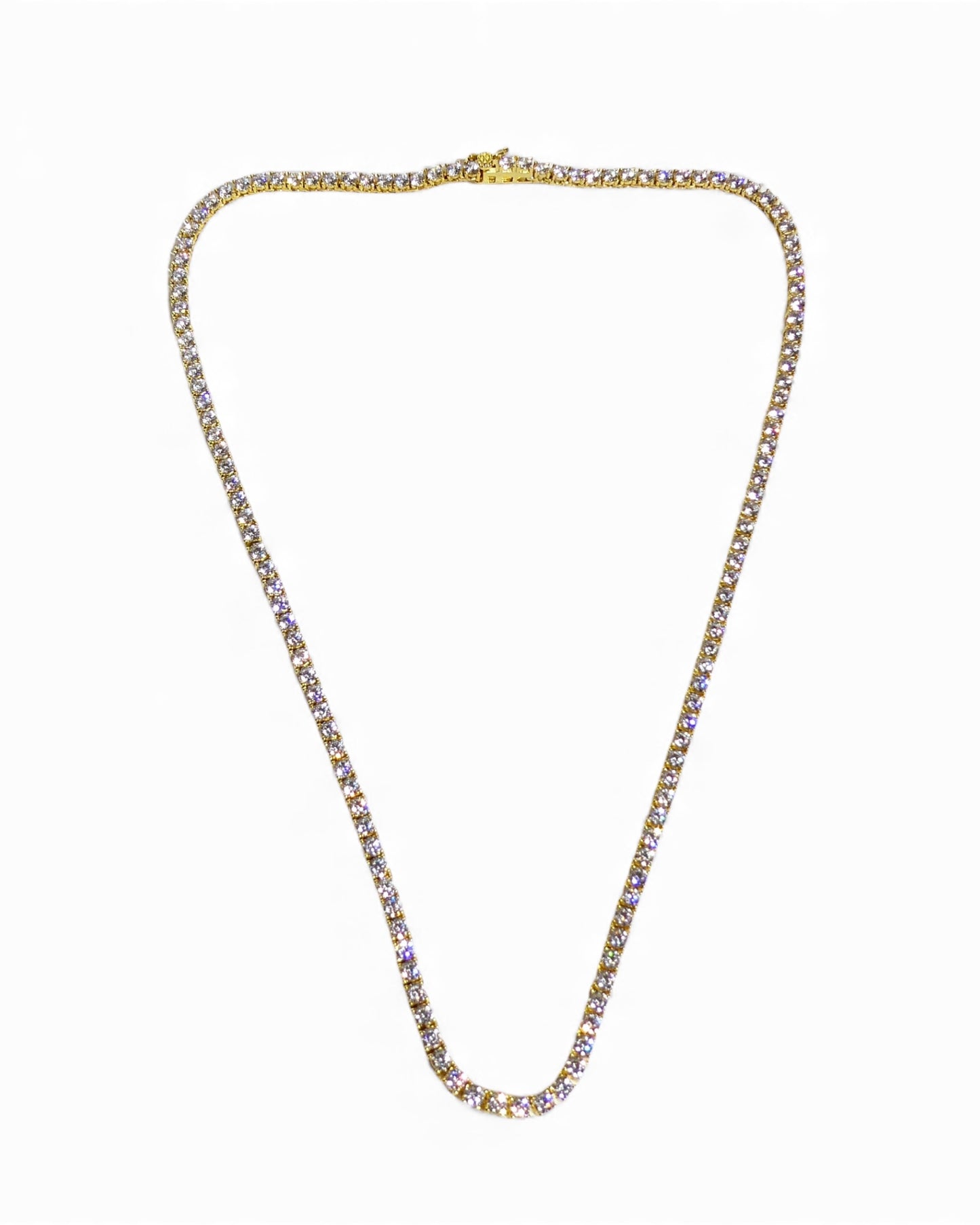 Gold 18” 3mm Tennis Necklace