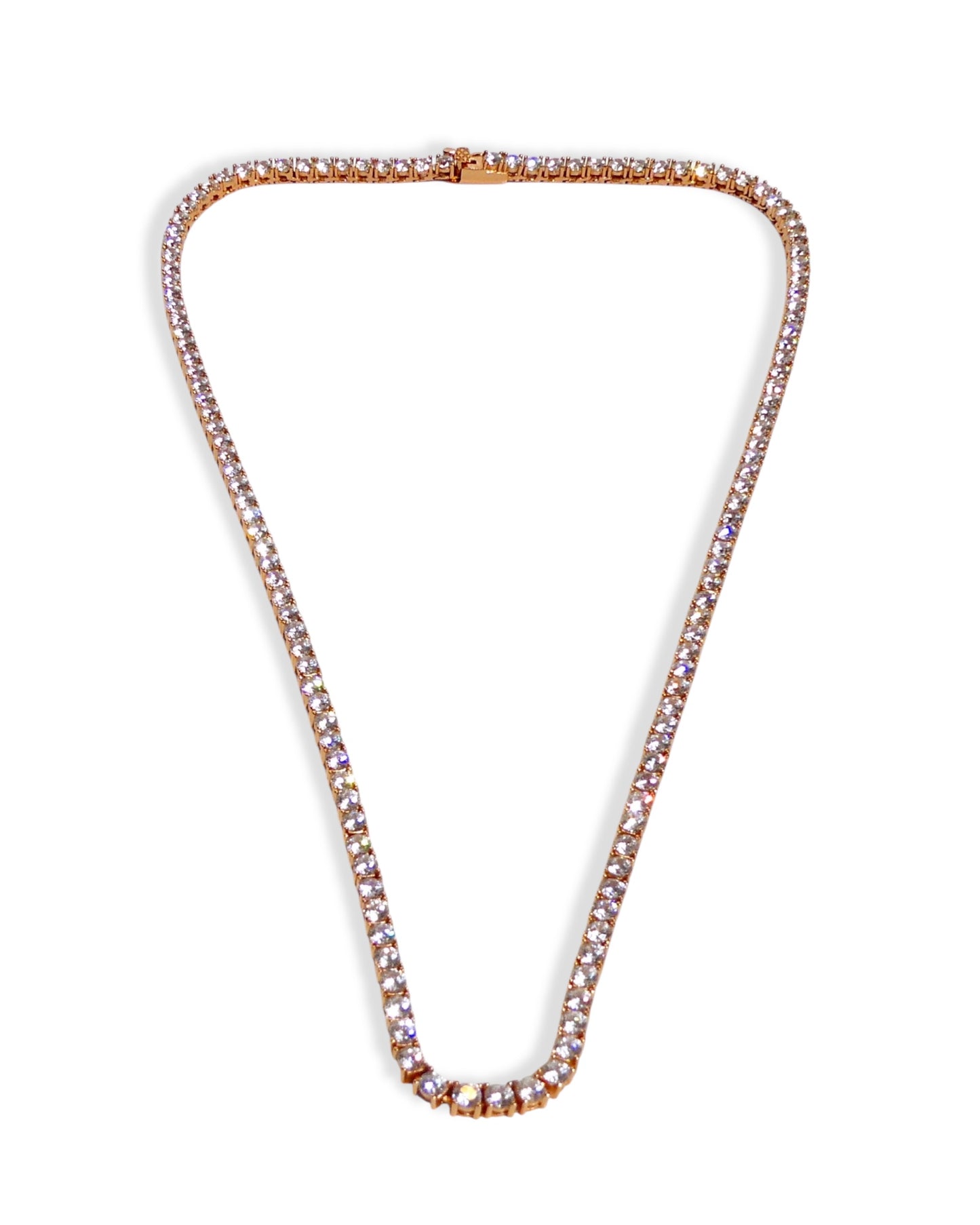Rose Gold 18” 3mm Tennis Necklace