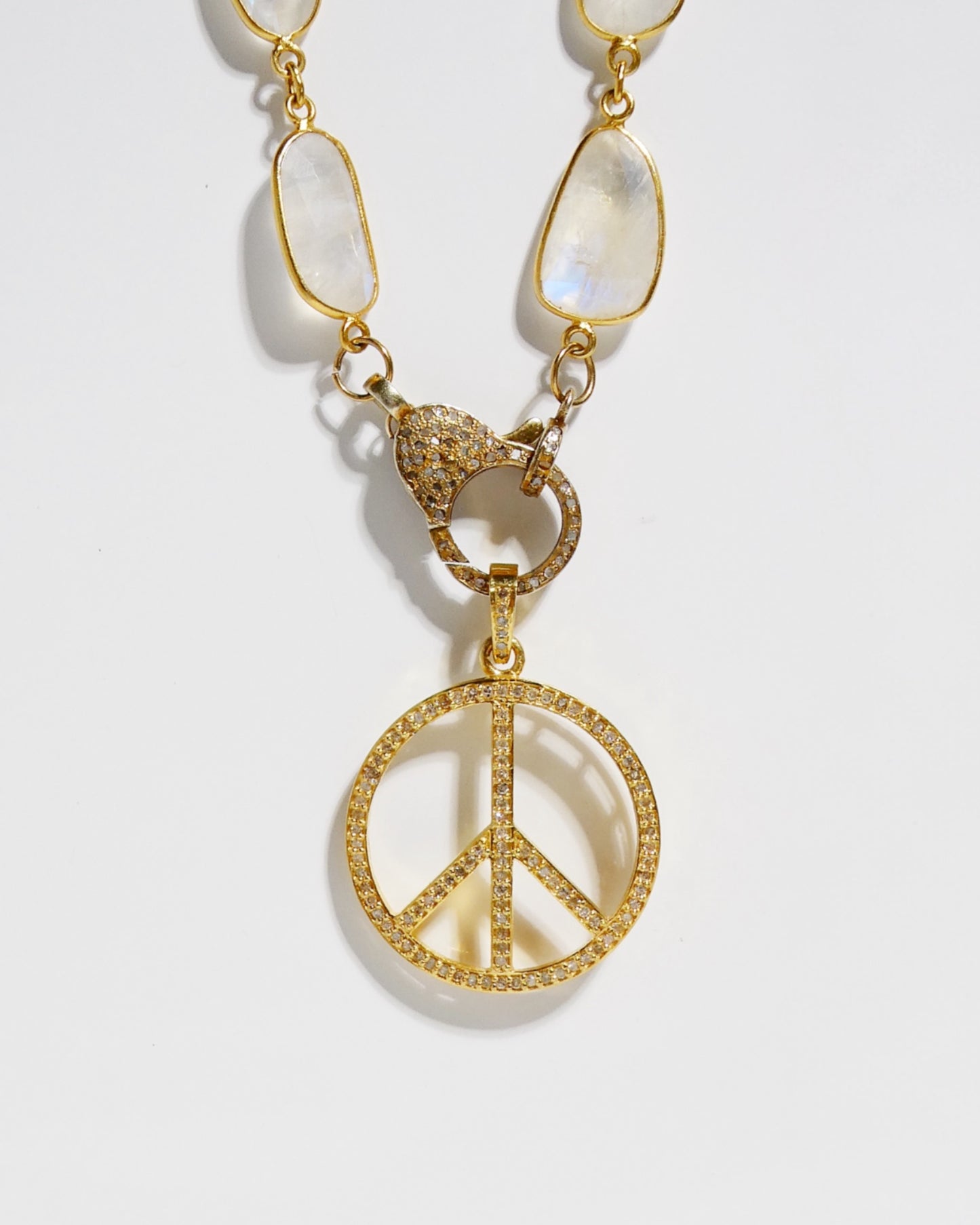 Medium Diamond Peace Sign Pendant