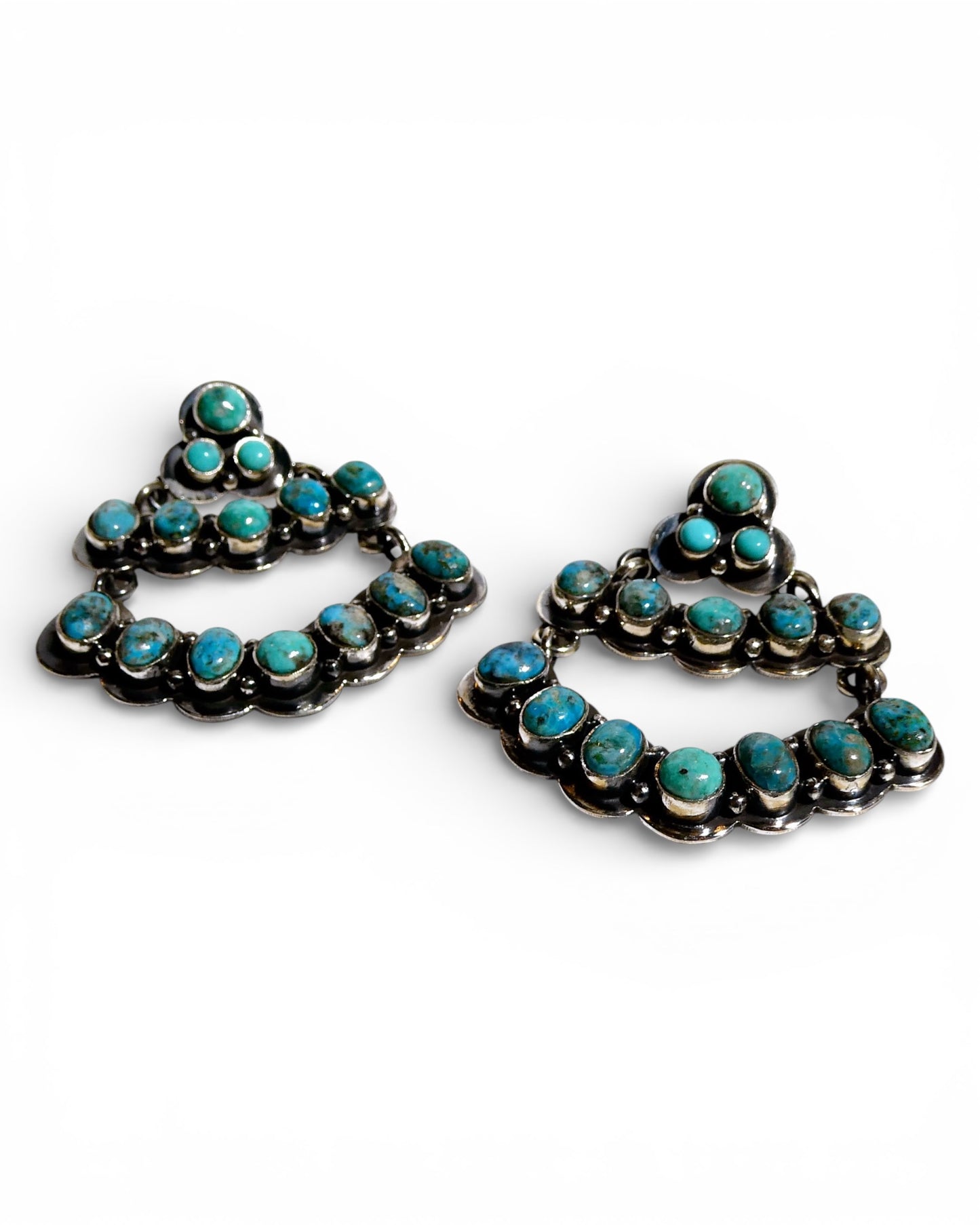 Turquoise Chandelier Sterling Silver Earrings