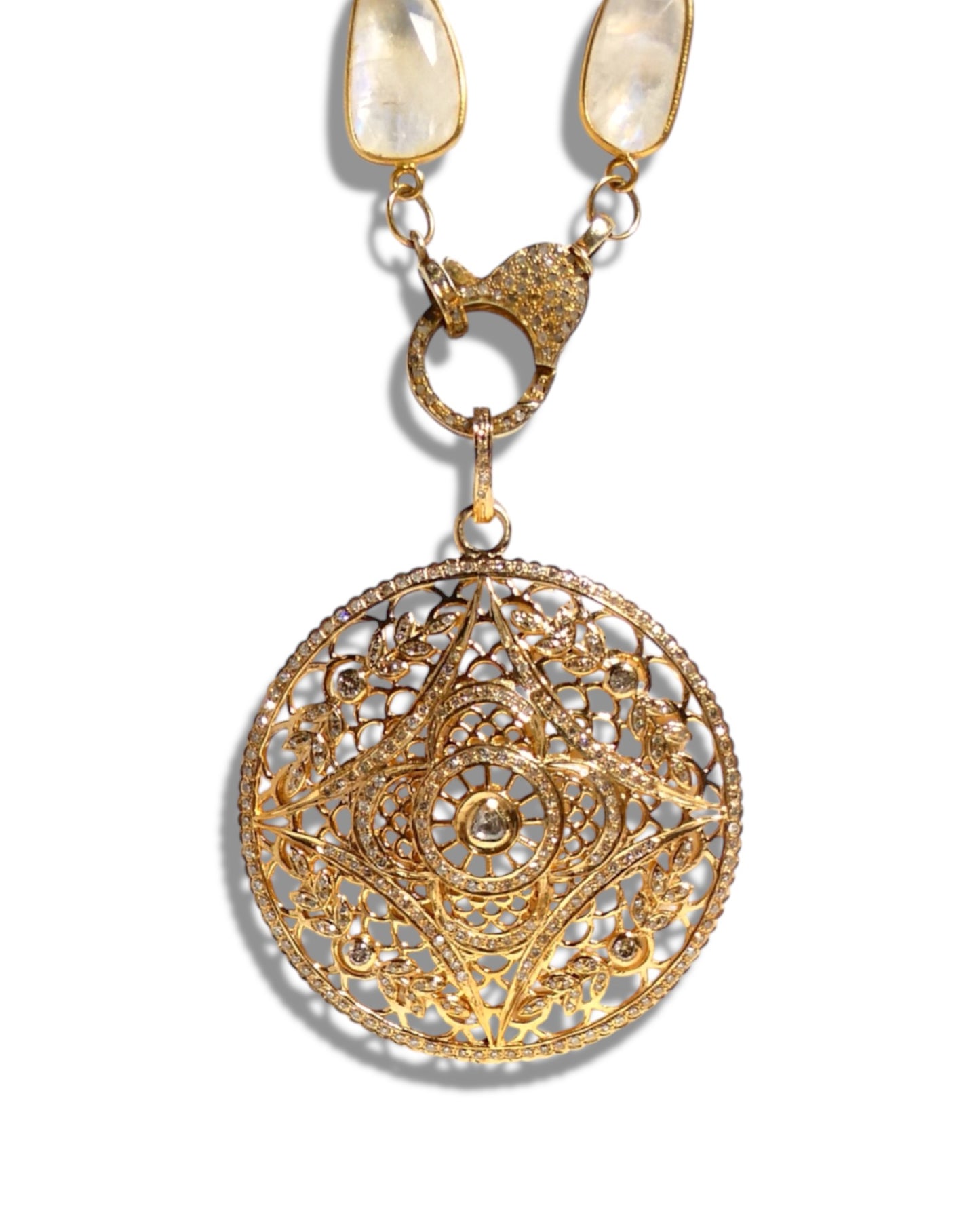 Filigree Star Domed Pendant with Diamonds