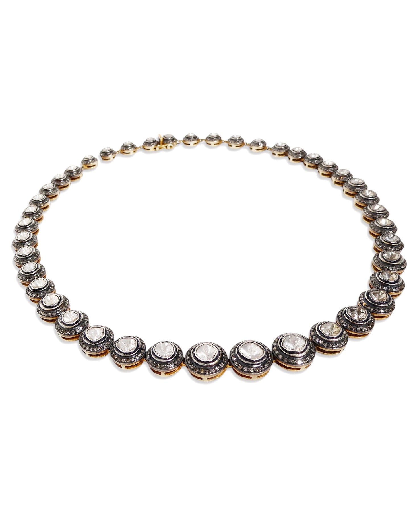 Raw Cut Diamond Bezel Set Choker
