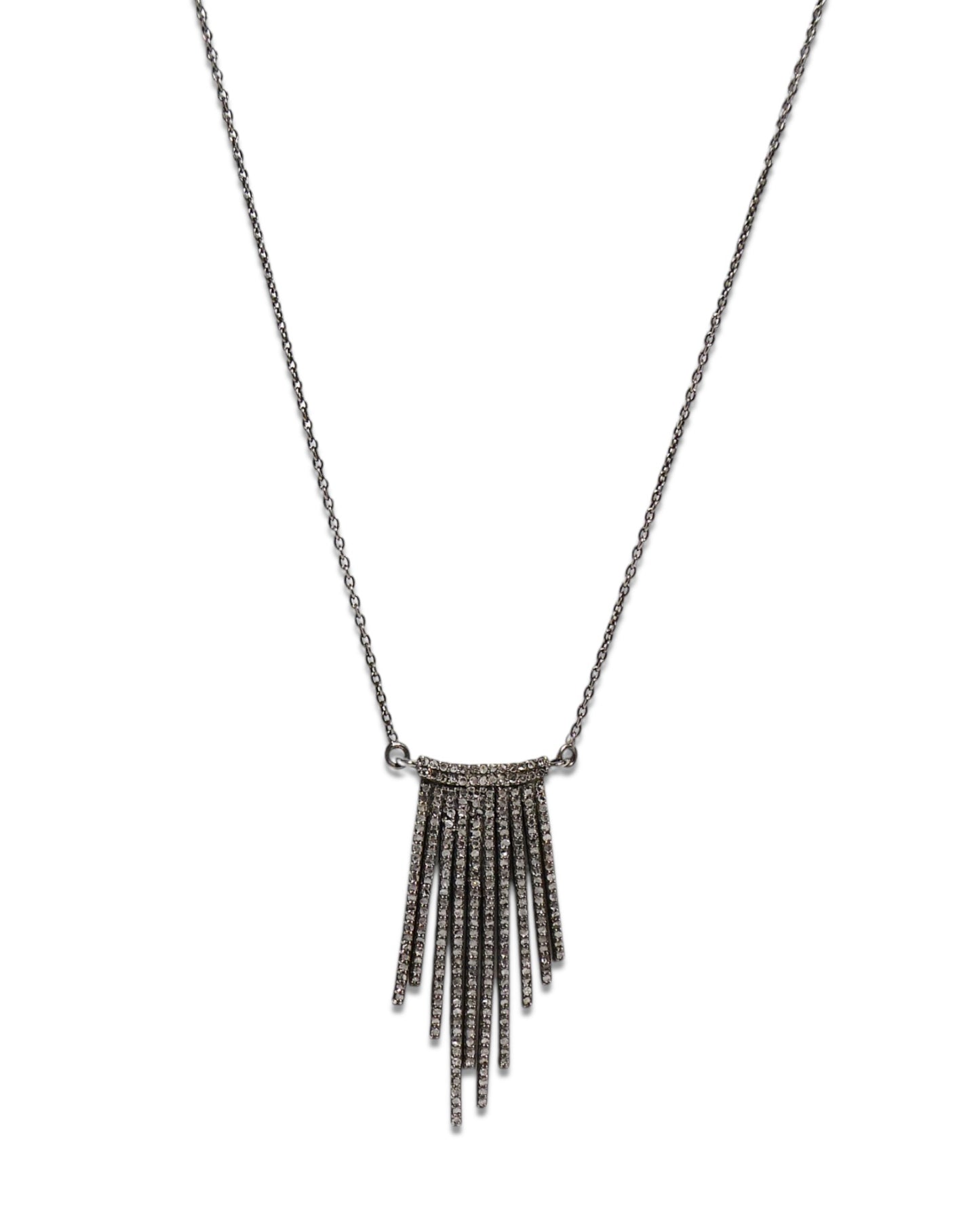Hanging Pave Diamond Sticks Necklace