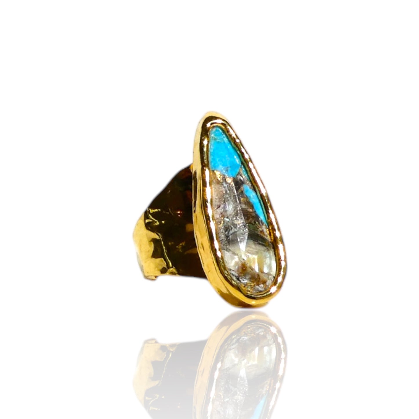 NEW Turquoise and Abalone Ring