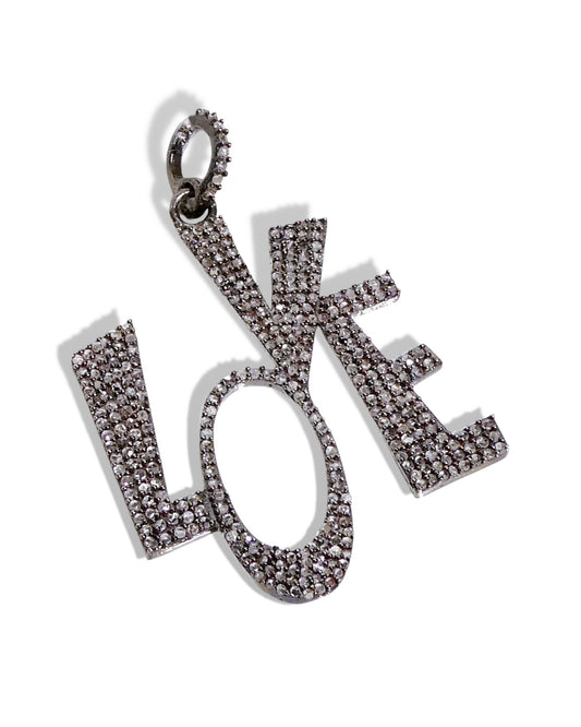 Large Love Black Diamond Pendant