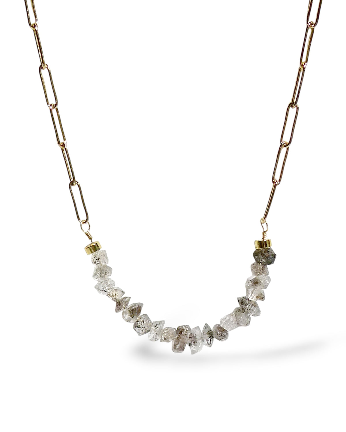 Herkimer Diamond Paperclip Chain Necklace