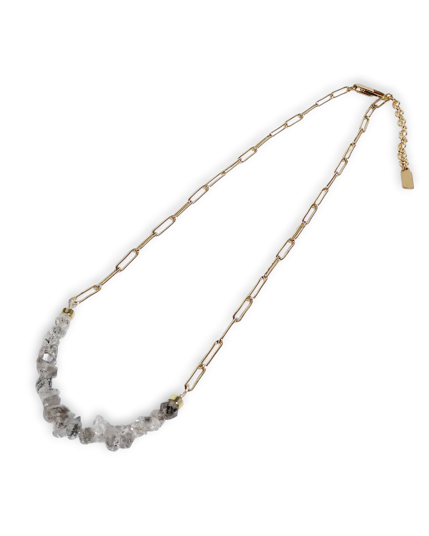 Herkimer Diamond Paperclip Chain Necklace