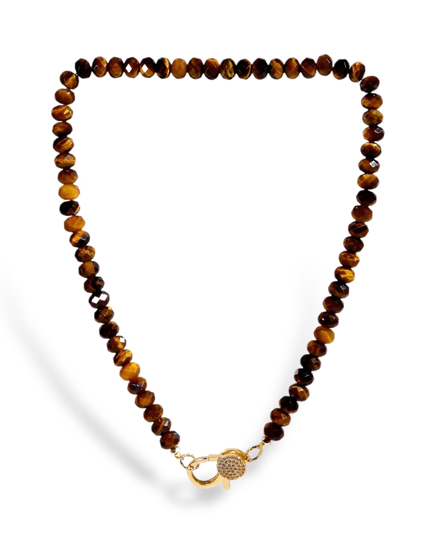 NEW Tiger’s Eye Candy Necklace with Pave Clasp