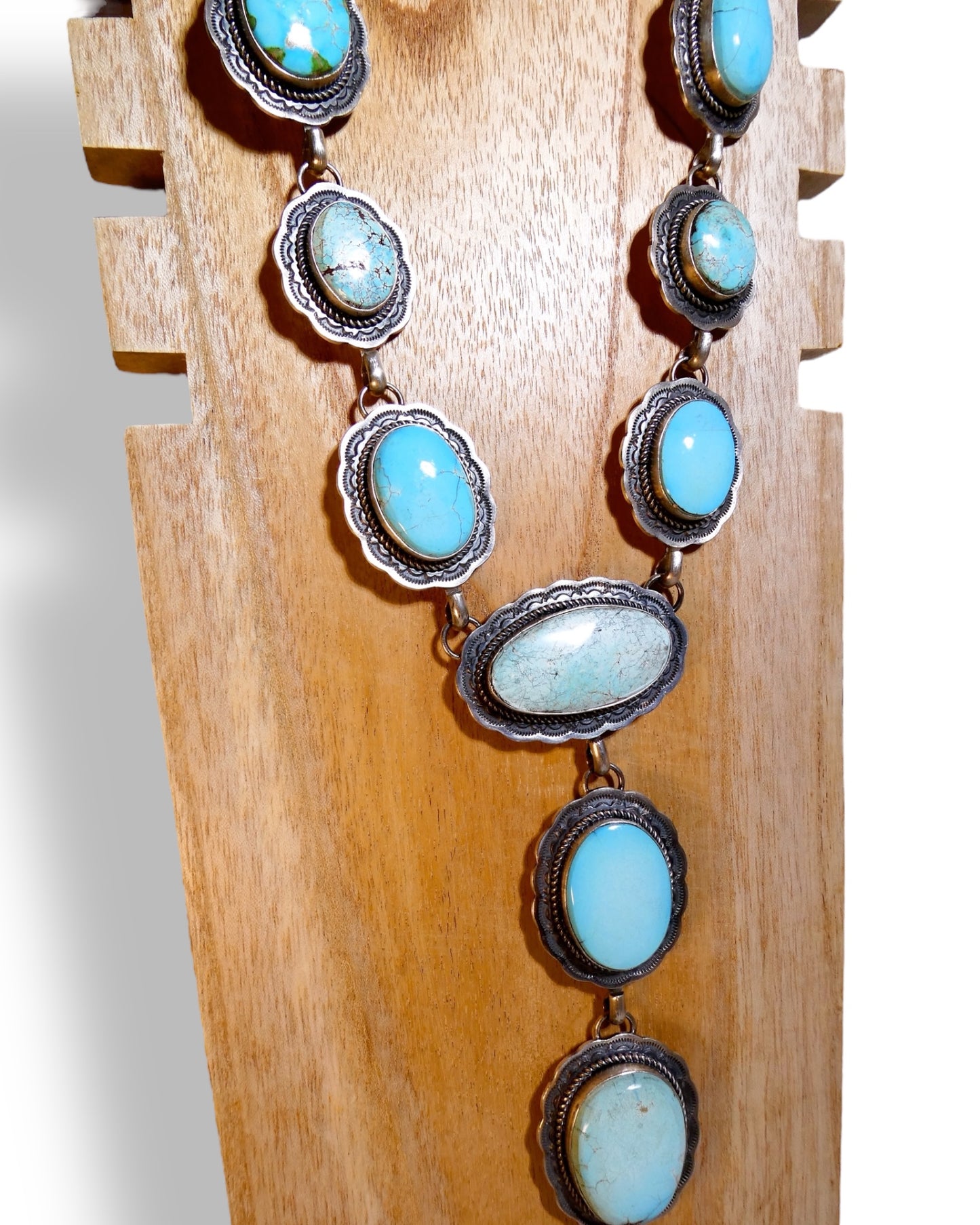 NEW Sterling Silver 925 and Natural Turquoise Squash Blossom