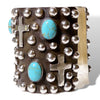 Stunning Sterling Silver Ball Cuff with Natural Turquoise