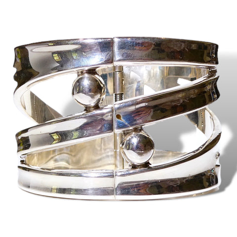 Sterling Silver Hinged Cuff