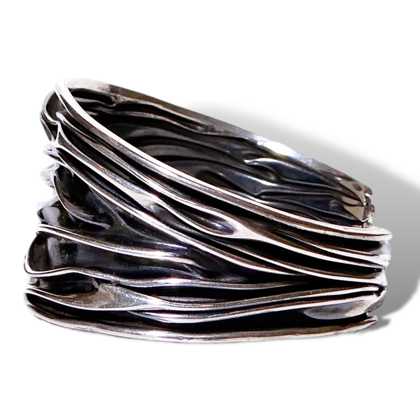 Textured Oxidized Sterling Silver Cuff