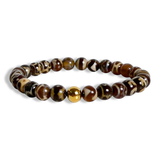Men’s Natural Brown painted Onyx Bracelet
