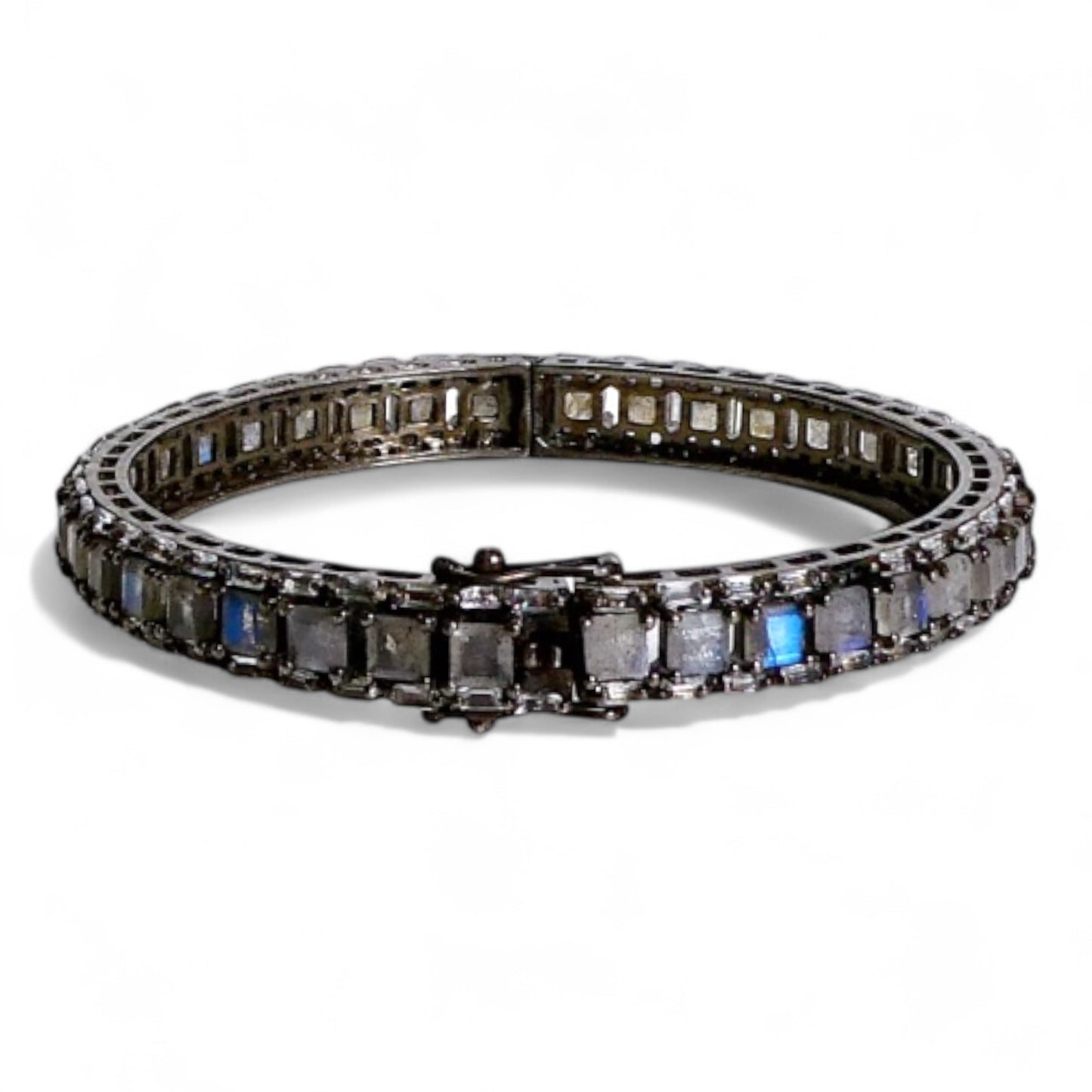 NEW Labradorite & Black Diamond Baguette Bracelet