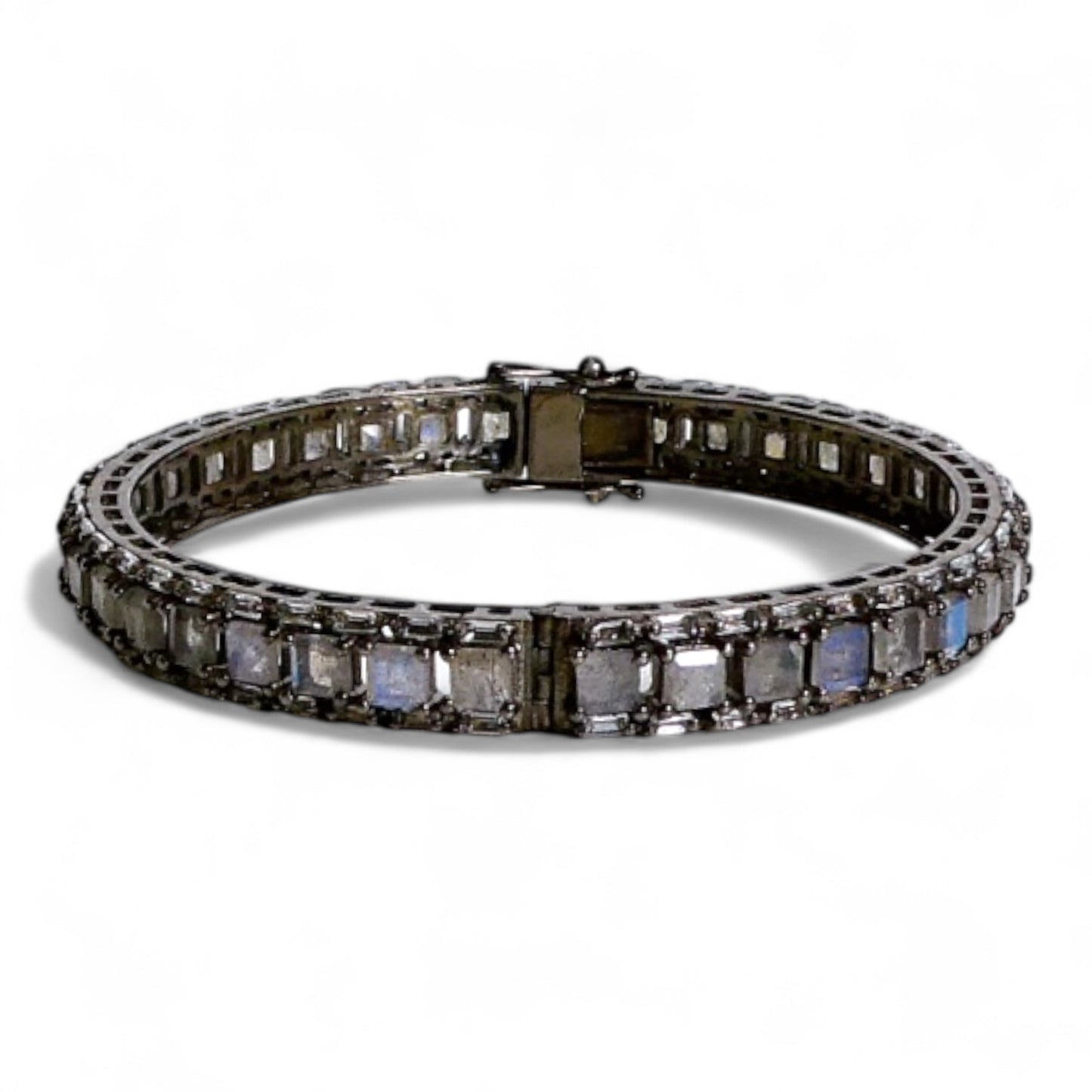 NEW Labradorite & Black Diamond Baguette Bracelet