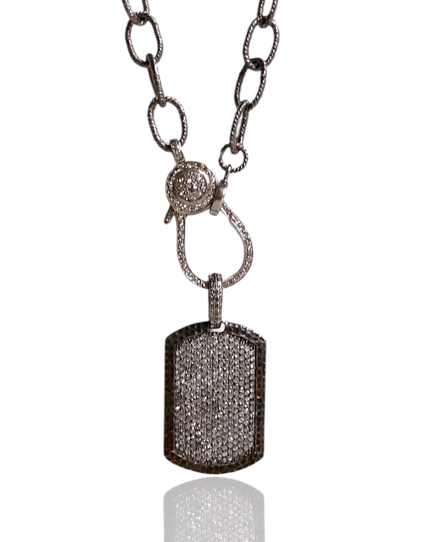 NEW Men’s Pavé Diamond Dog Tag Pendant
