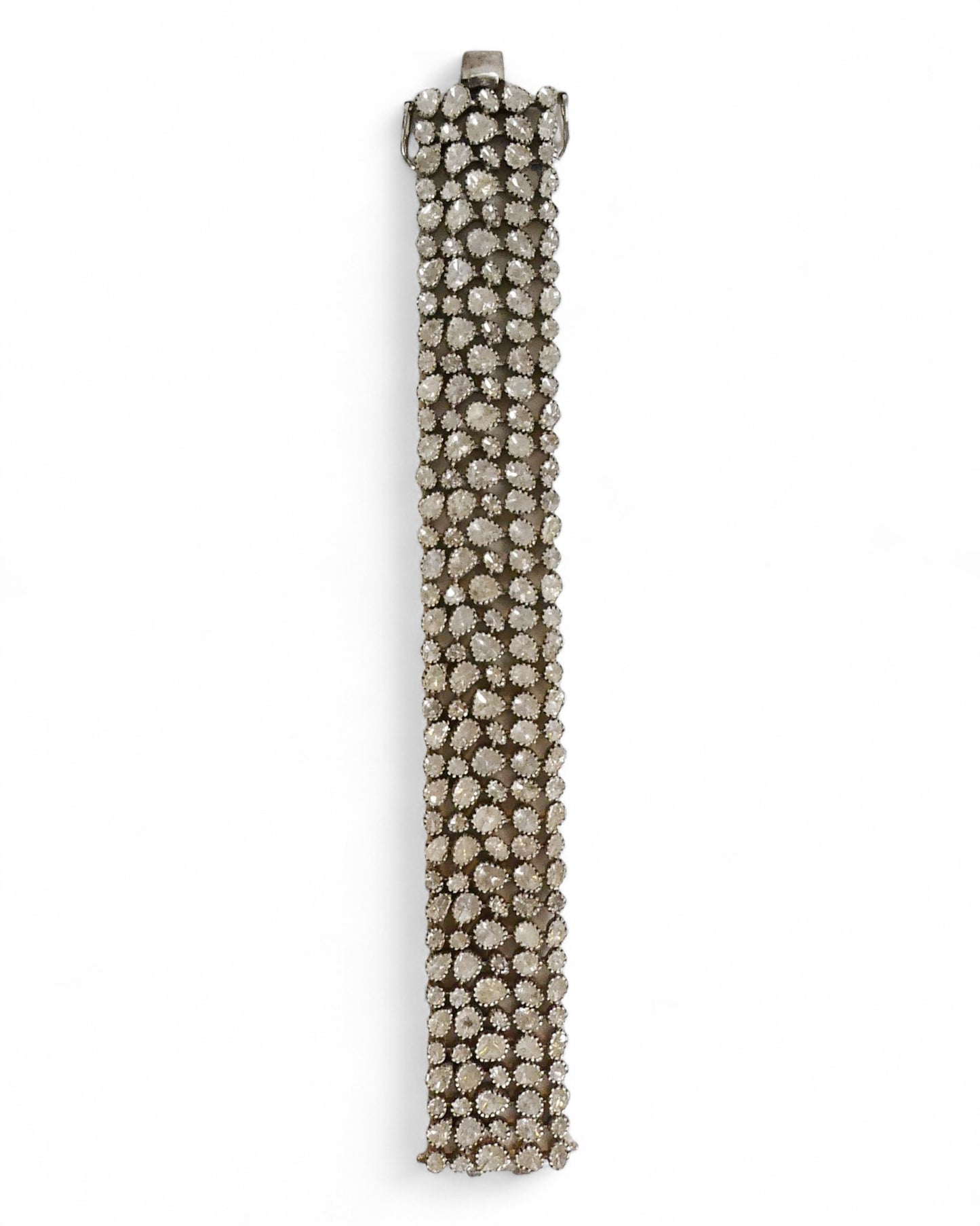 NEW Raw Cut Diamond Wide Cuff Bracelet