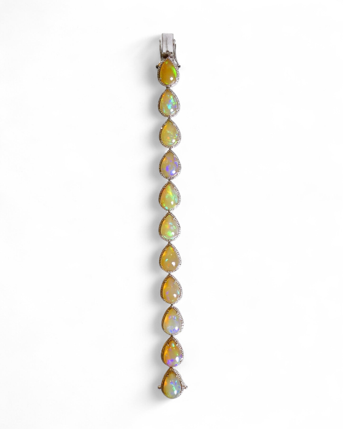 NEW Natural Fire Opal and Black Diamond Bracelet