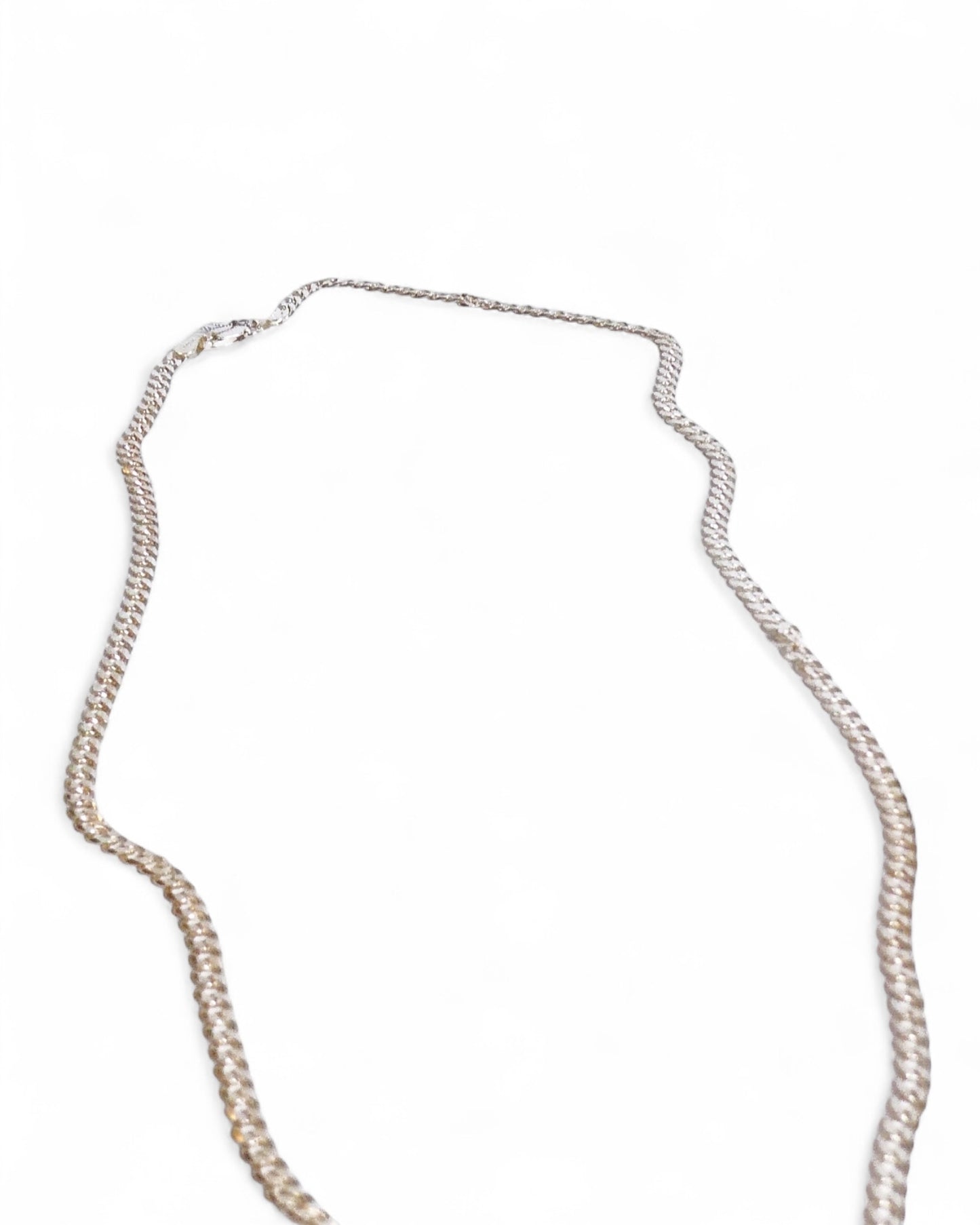 NEW Men’s Thin Sterling Silver Curb Chain Necklace