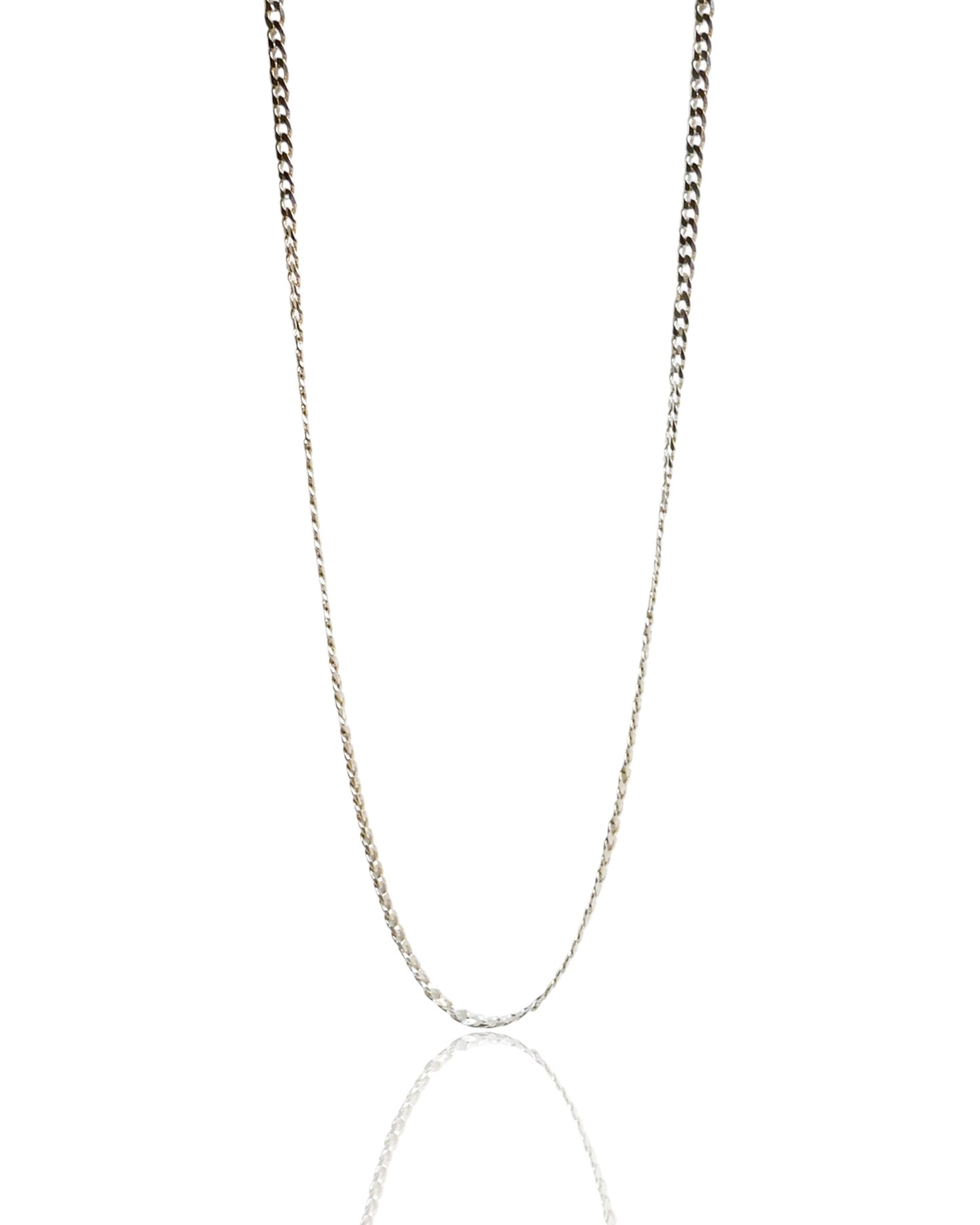NEW Men’s Thin Sterling Silver Curb Chain Necklace