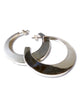 3D Sterling Silver Round Hoops